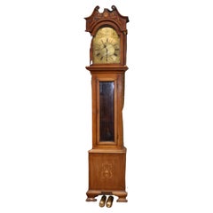 Antique Grandfather Clock 1910, Edwardian Brass Face