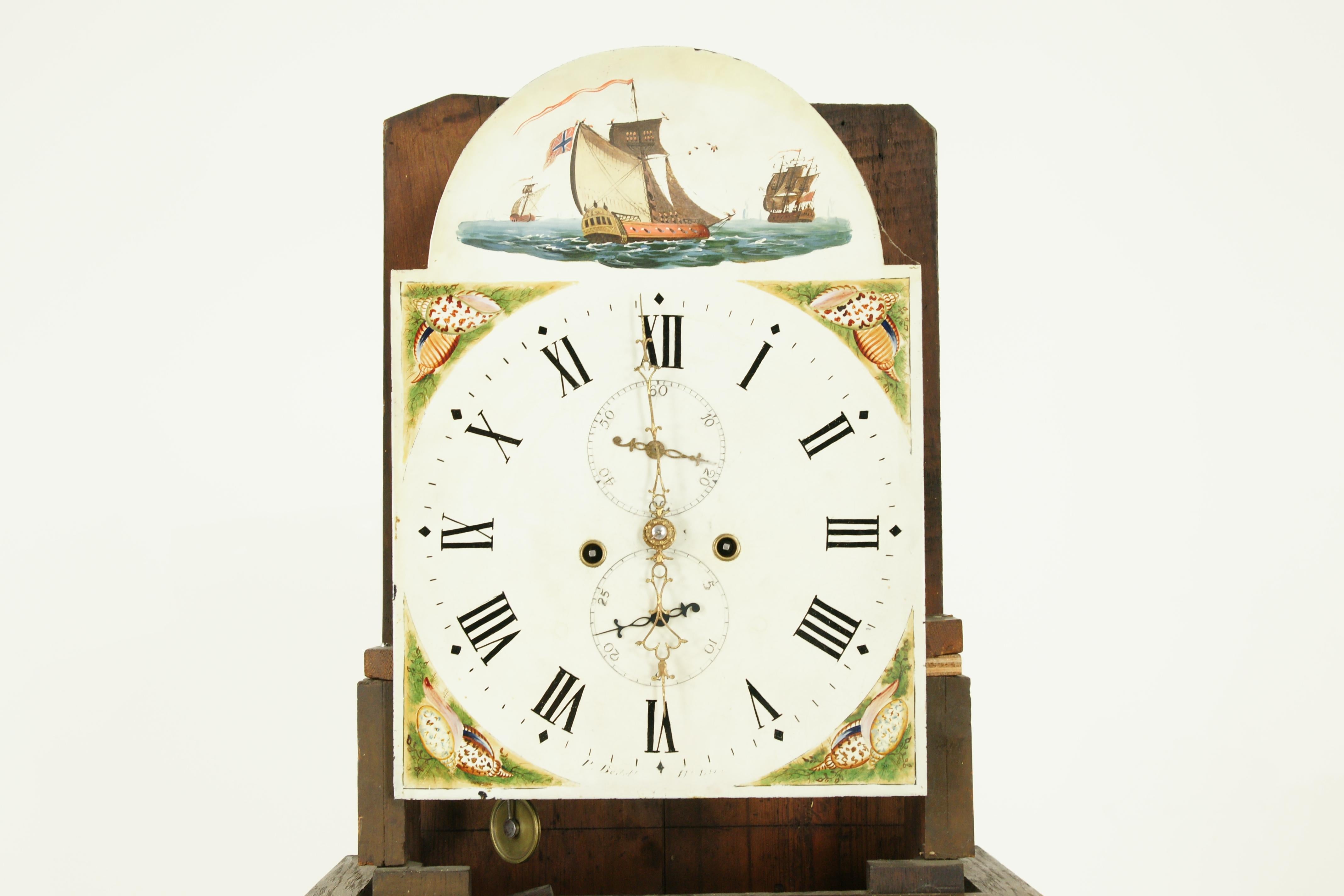 Antique Grandfather Clock, Long Case Clock, Oak and Walnut, England, 1870, B1536 3