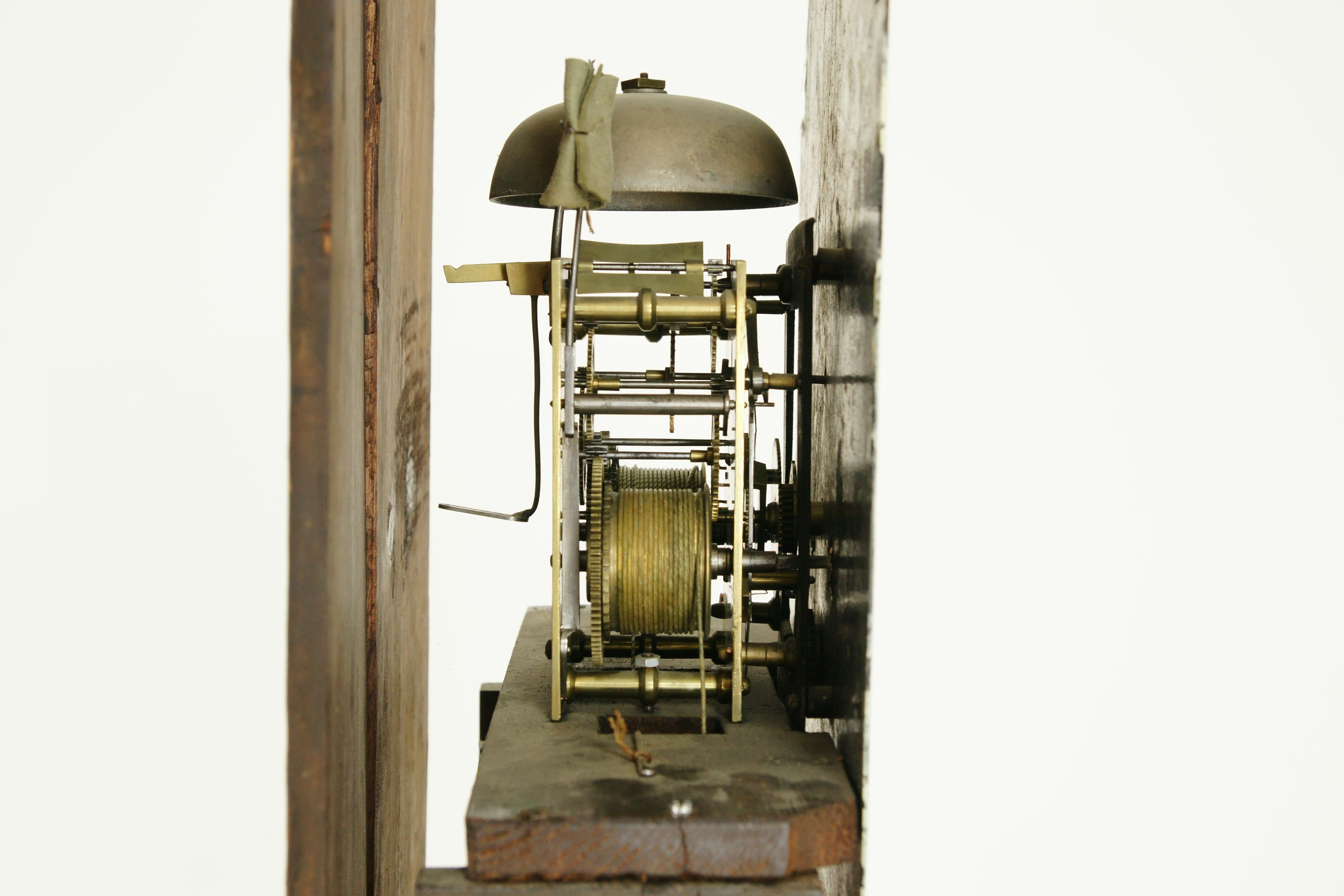 Antique Grandfather Clock, Long Case Clock, Oak and Walnut, England, 1870, B1536 4