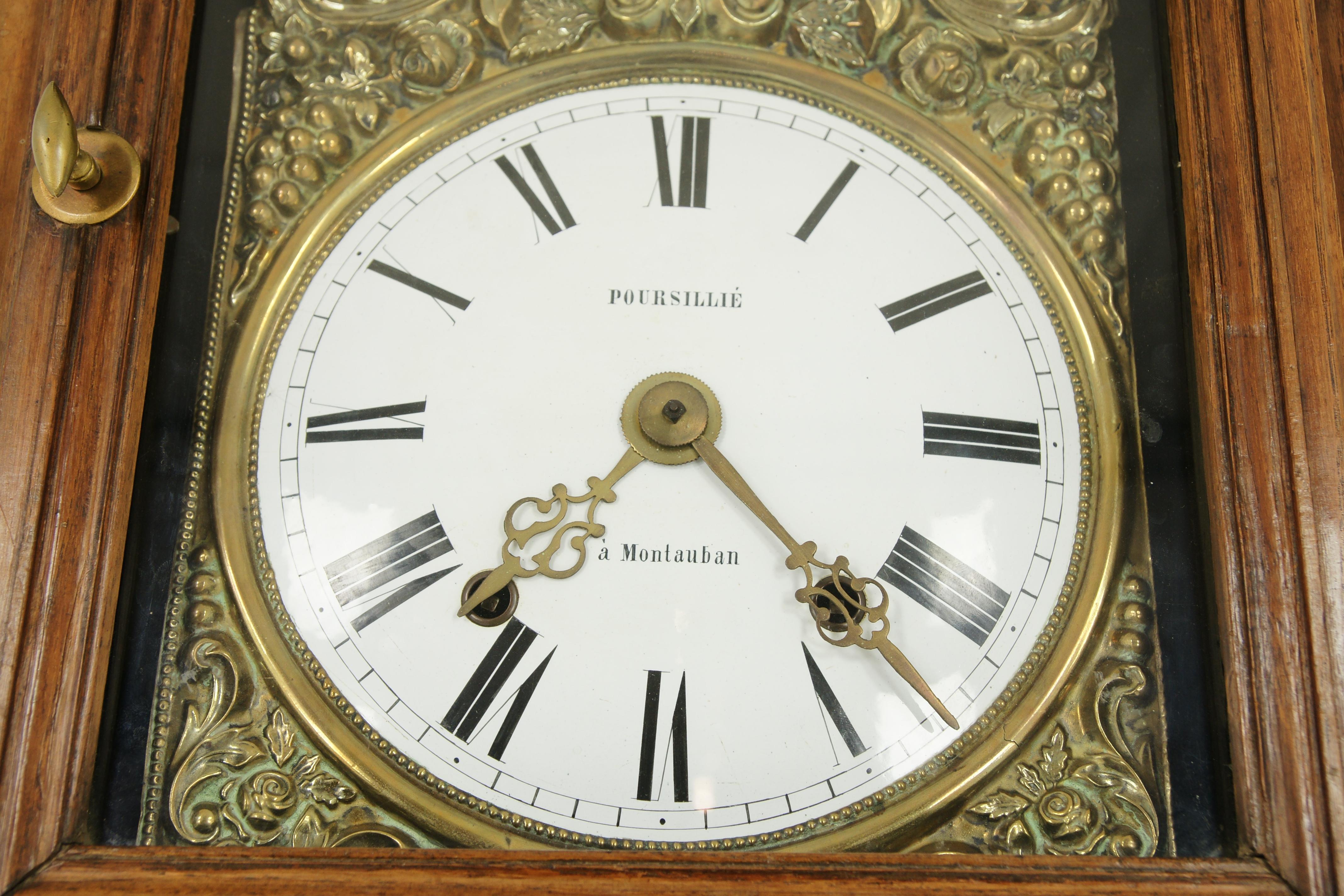 Antique Grandfather Clock, Long Case Clock, Walnut, France, 1880, B826