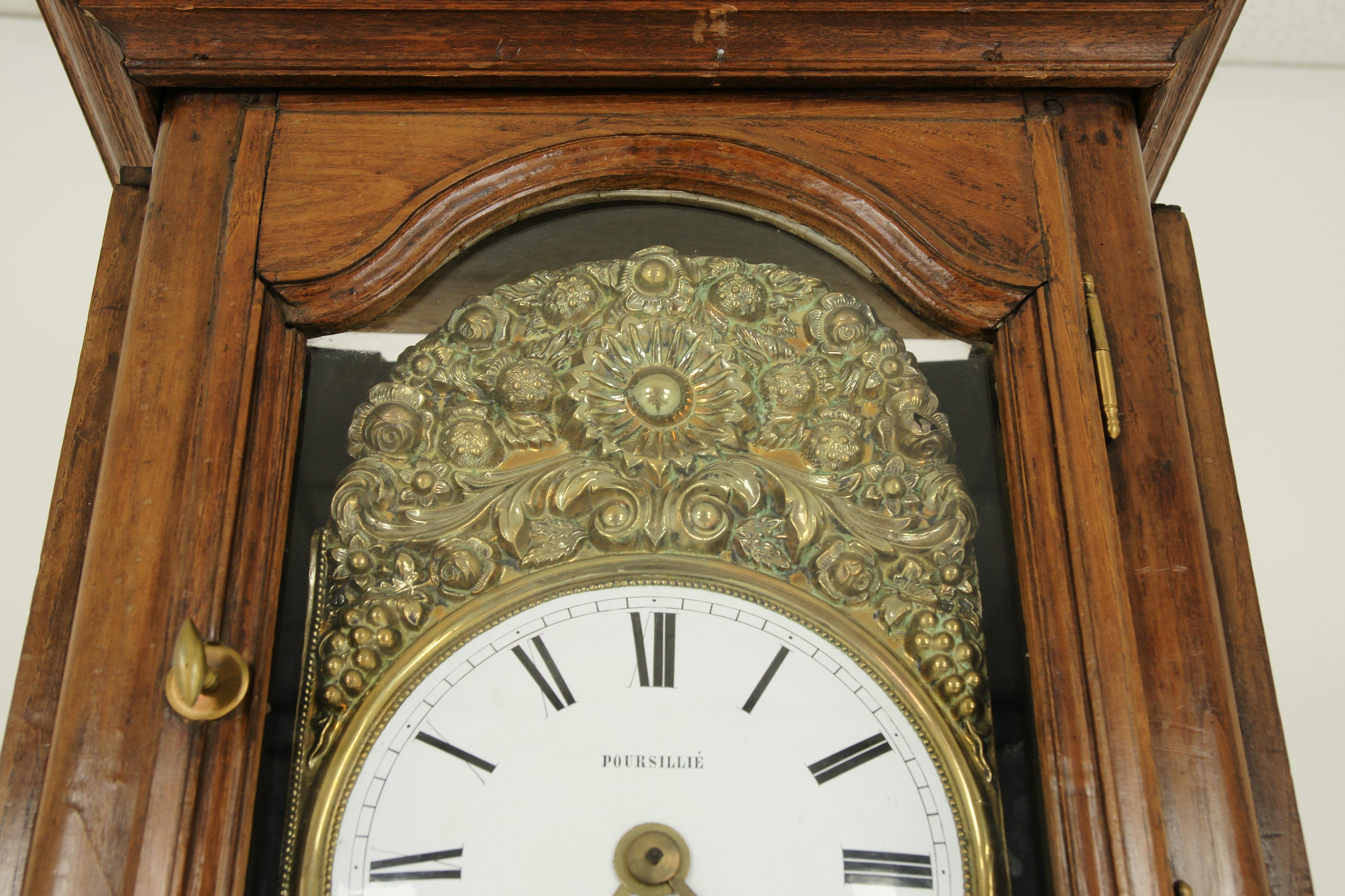 Antique Grandfather Clock, Long Case Clock, Walnut, France, 1880, B826