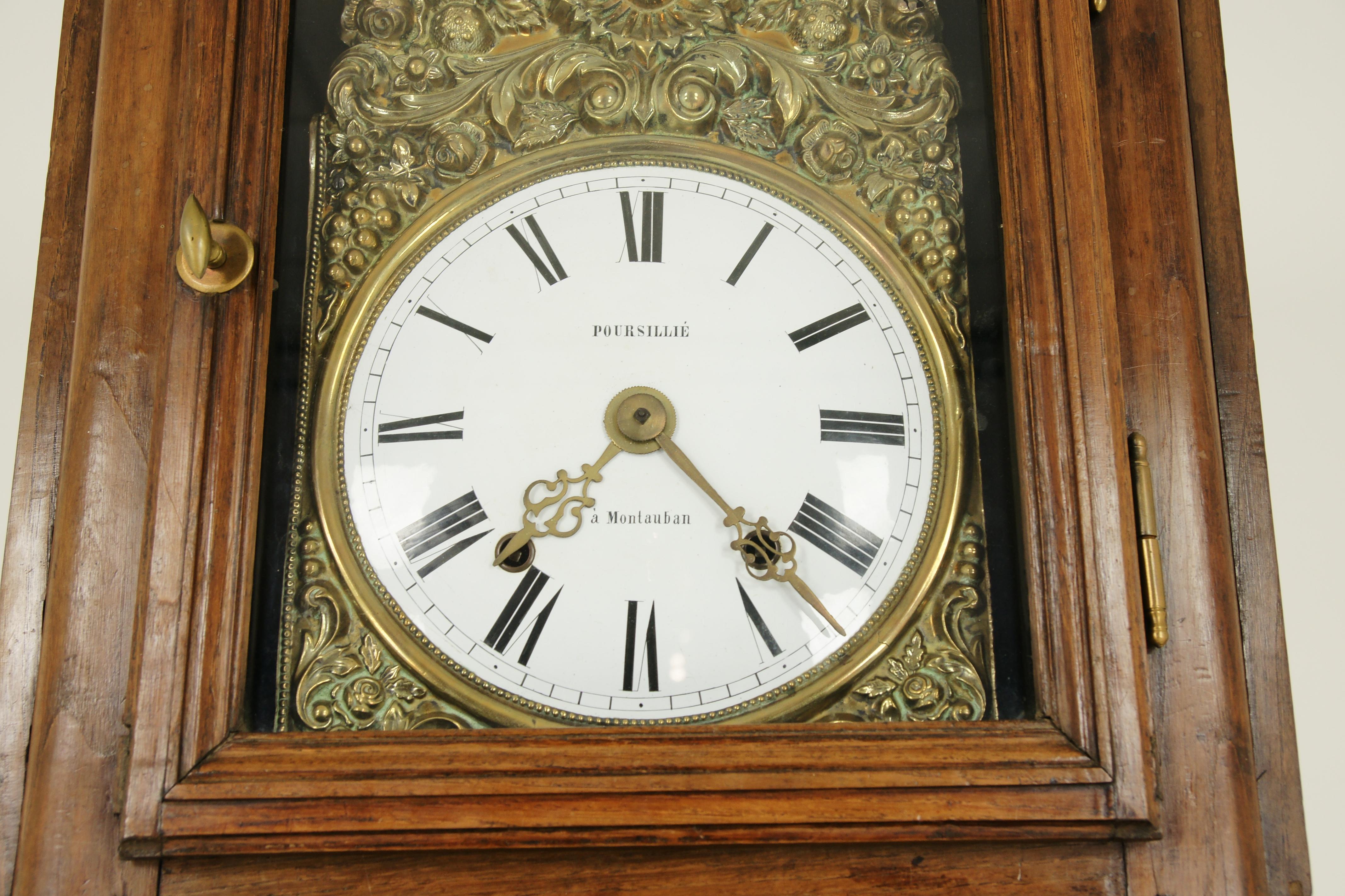 Antique Grandfather Clock, Long Case Clock, Walnut, France, 1880, B826