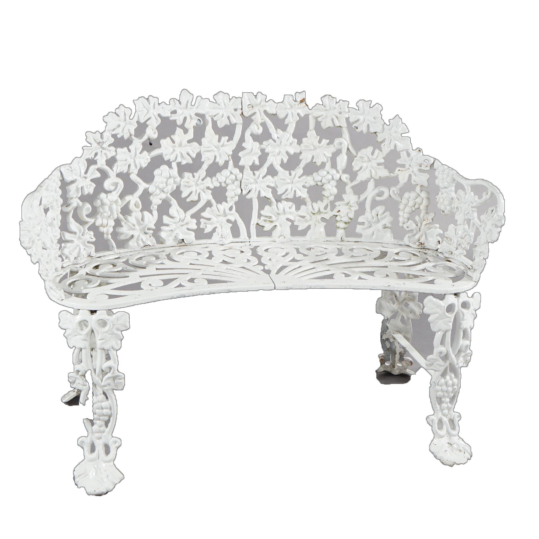 ***Reduced Delivery Rates - See Below or Click “Ask The Seller” to Request a Quote***

Antique Grape & Leaf Painted Cast Iron Garden Settee C1930

Measures - 29.5