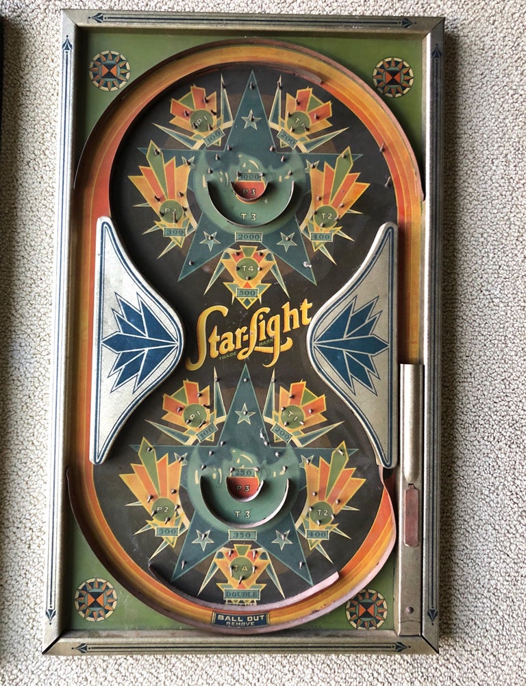 Antique Graphic Tabletop Pinball Game Collection '6' at 1stDibs