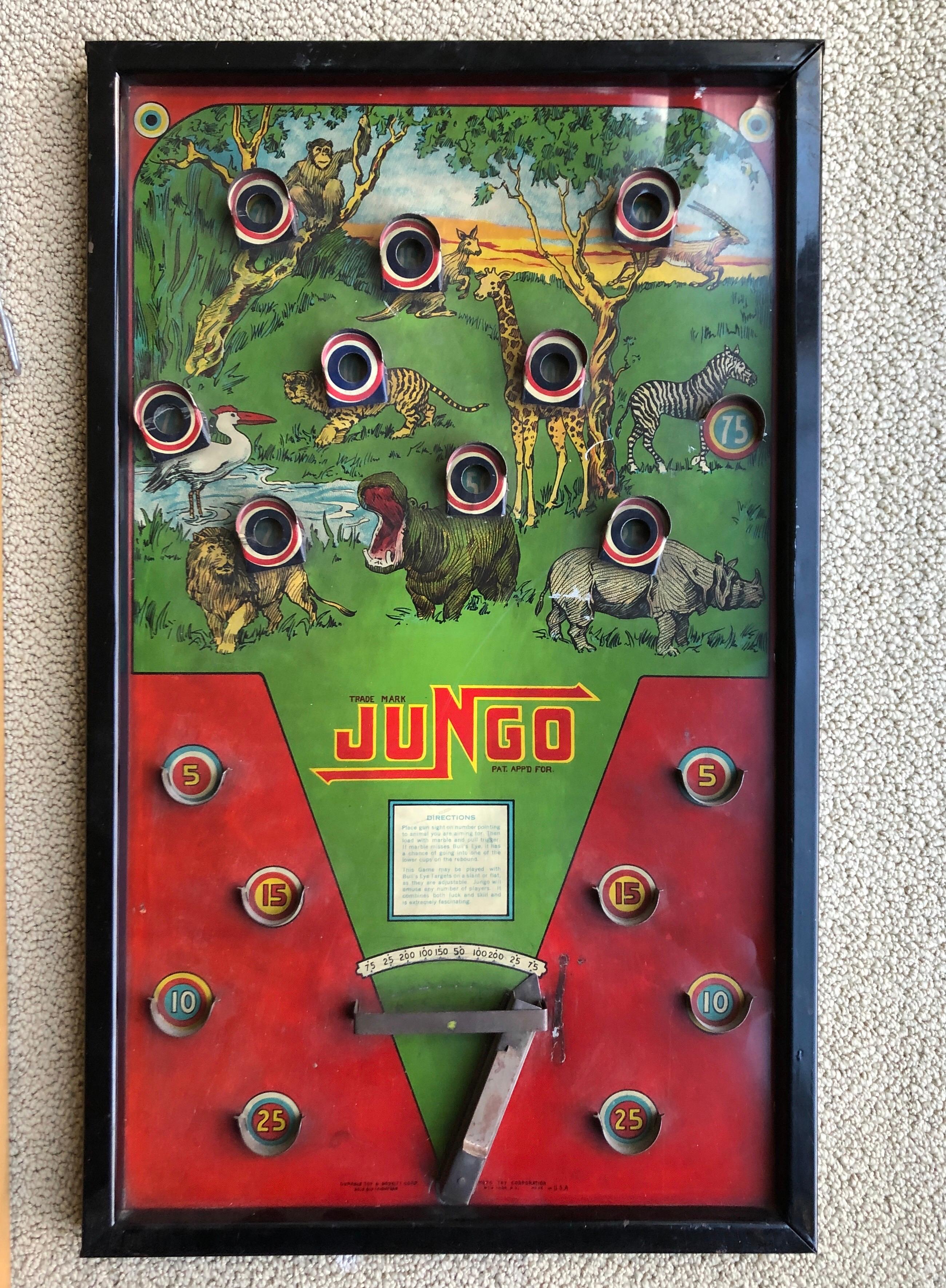 Folk Art Antique Graphic Tabletop Pinball Game Collection '6'