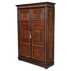 Antique Grasscloth Cabinet or Armoire