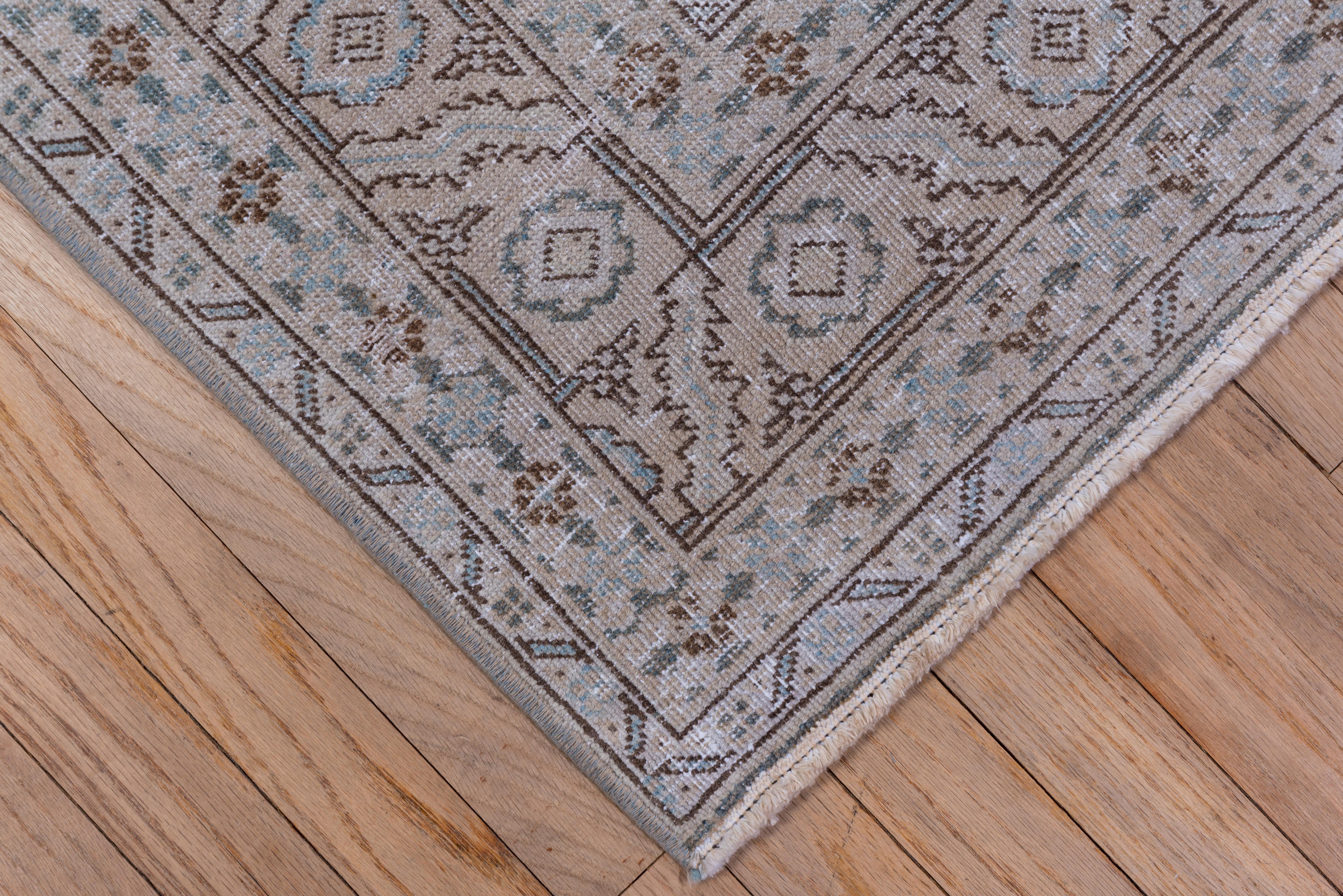 Hand-Knotted Antique Gray & Blue Persian Tabriz Rug, Paisley Allover Field For Sale