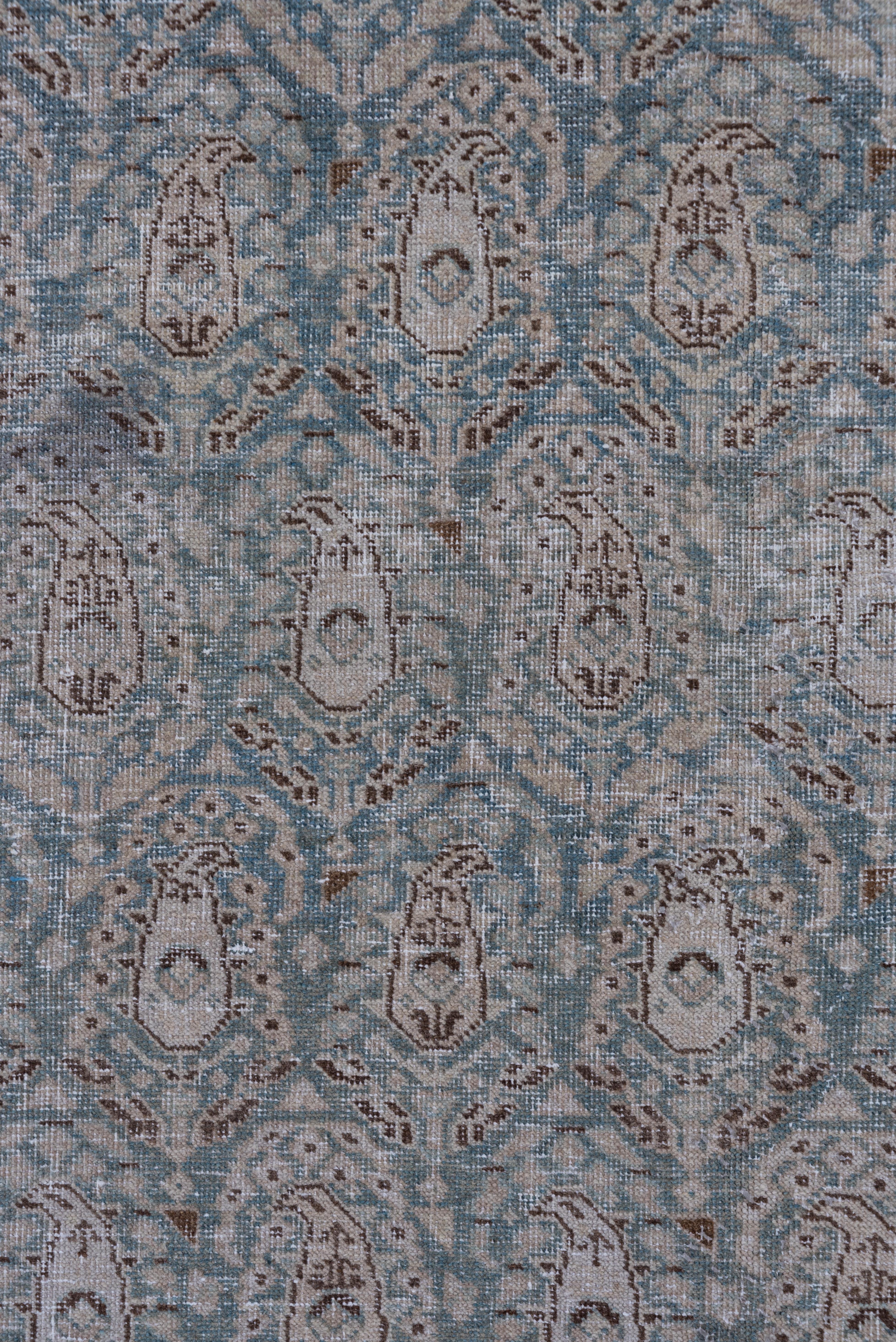 Mid-20th Century Antique Gray & Blue Persian Tabriz Rug, Paisley Allover Field For Sale
