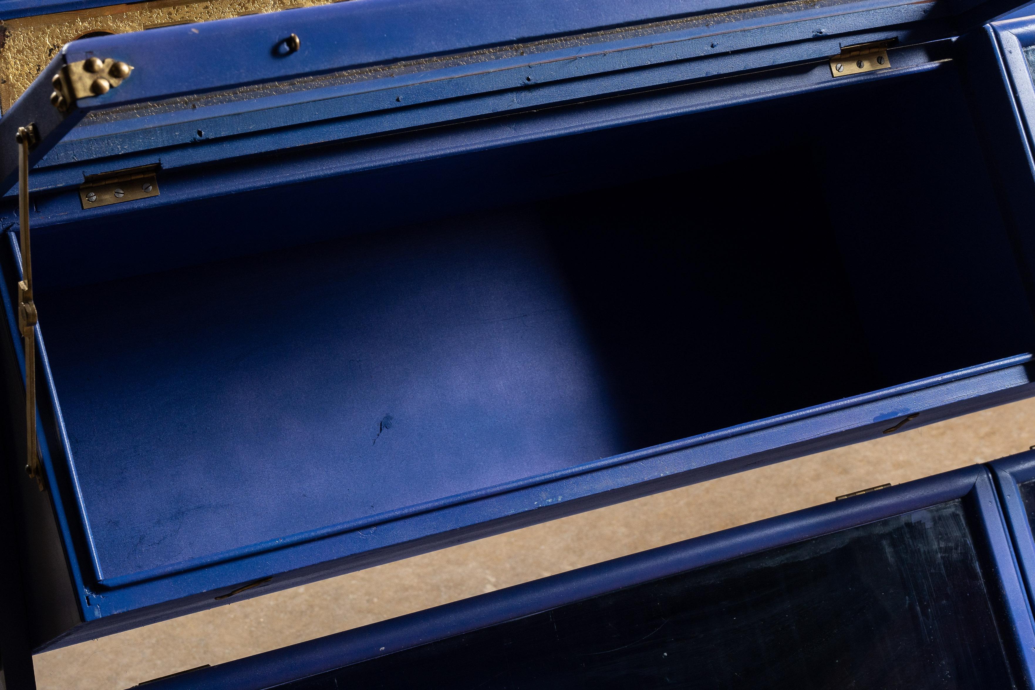 Antique Gray, Dunn & Co. Bakery Display Case in Blue For Sale 9