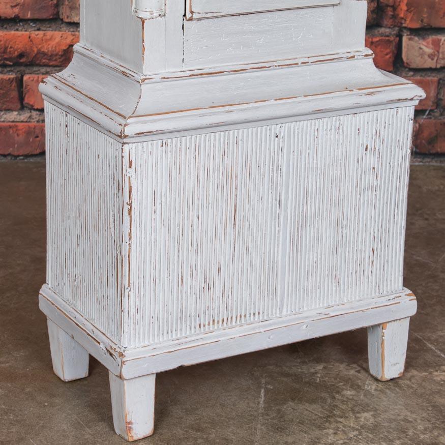 19th Century Antique Gray Painted Danish Grandfather Clock