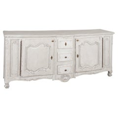 Antiguo aparador de roble francés pintado de gris Buffet circa 1800's
