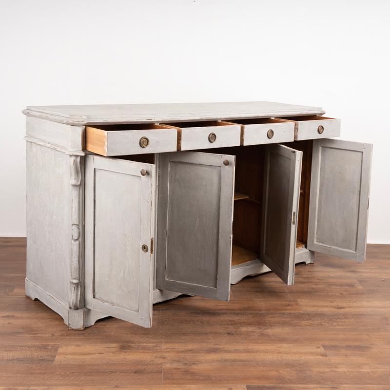Gustavian Antique Gray Painted Sideboard Buffet from Sweden, circa 1880