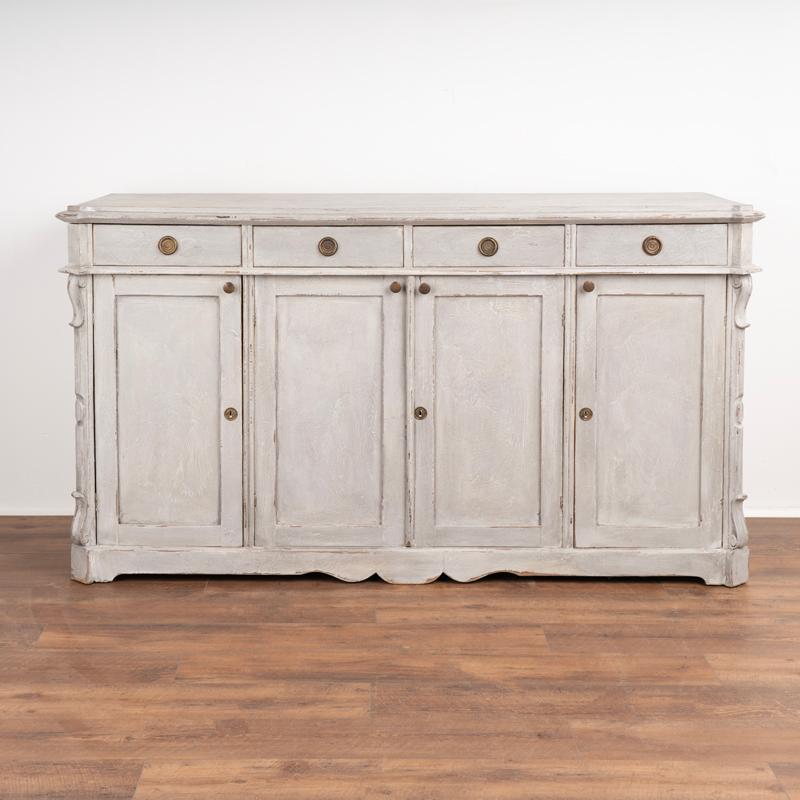 Swedish Antique Gray Painted Sideboard Buffet from Sweden, circa 1880