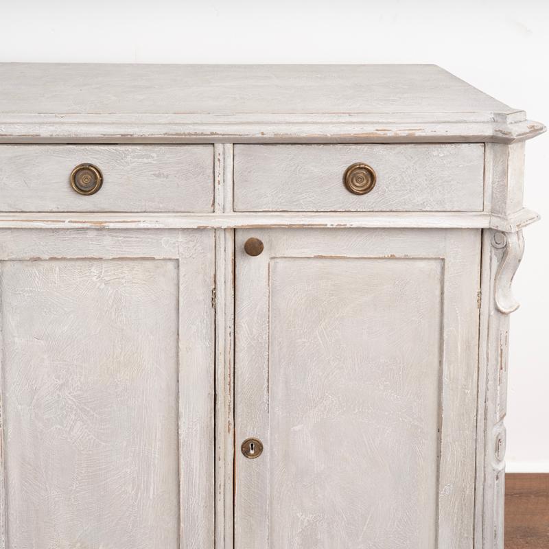 Antique Gray Painted Sideboard Buffet from Sweden, circa 1880 2