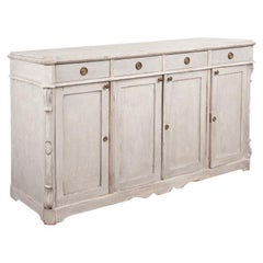 Antique Gray Painted Sideboard Buffet from Sweden, circa 1880
