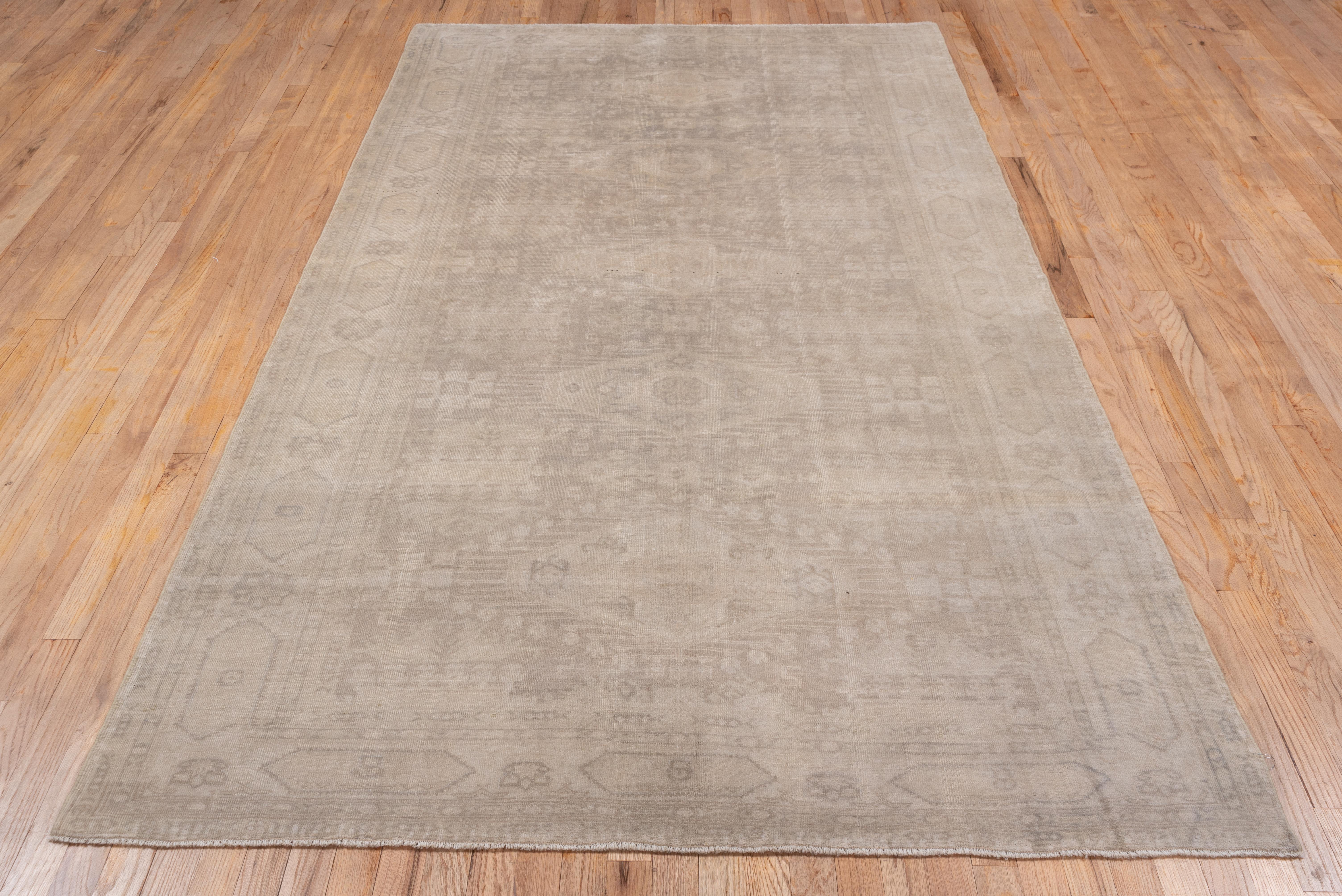Tribal Antique Gray Turkish Sivas Rug, Gray Field, Ivory Borders For Sale