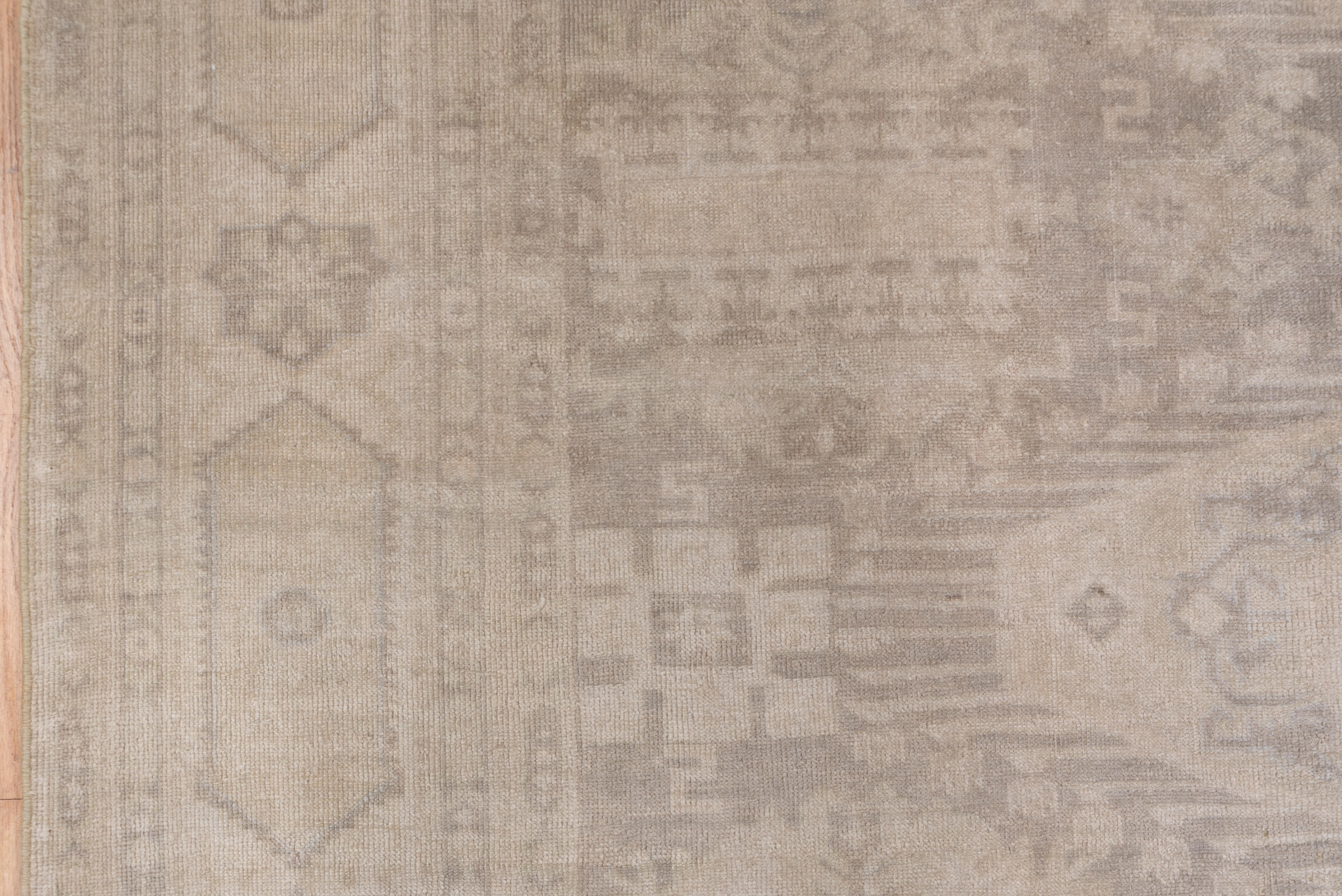 Mid-20th Century Antique Gray Turkish Sivas Rug, Gray Field, Ivory Borders For Sale