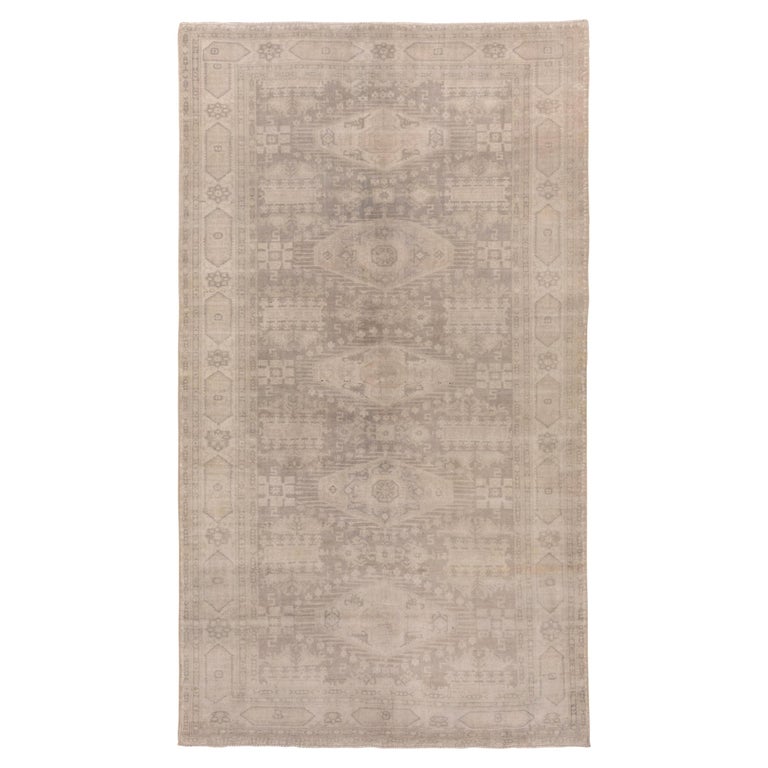 Antique Gray Turkish Sivas Rug, Gray Field, Ivory Borders For Sale at ...