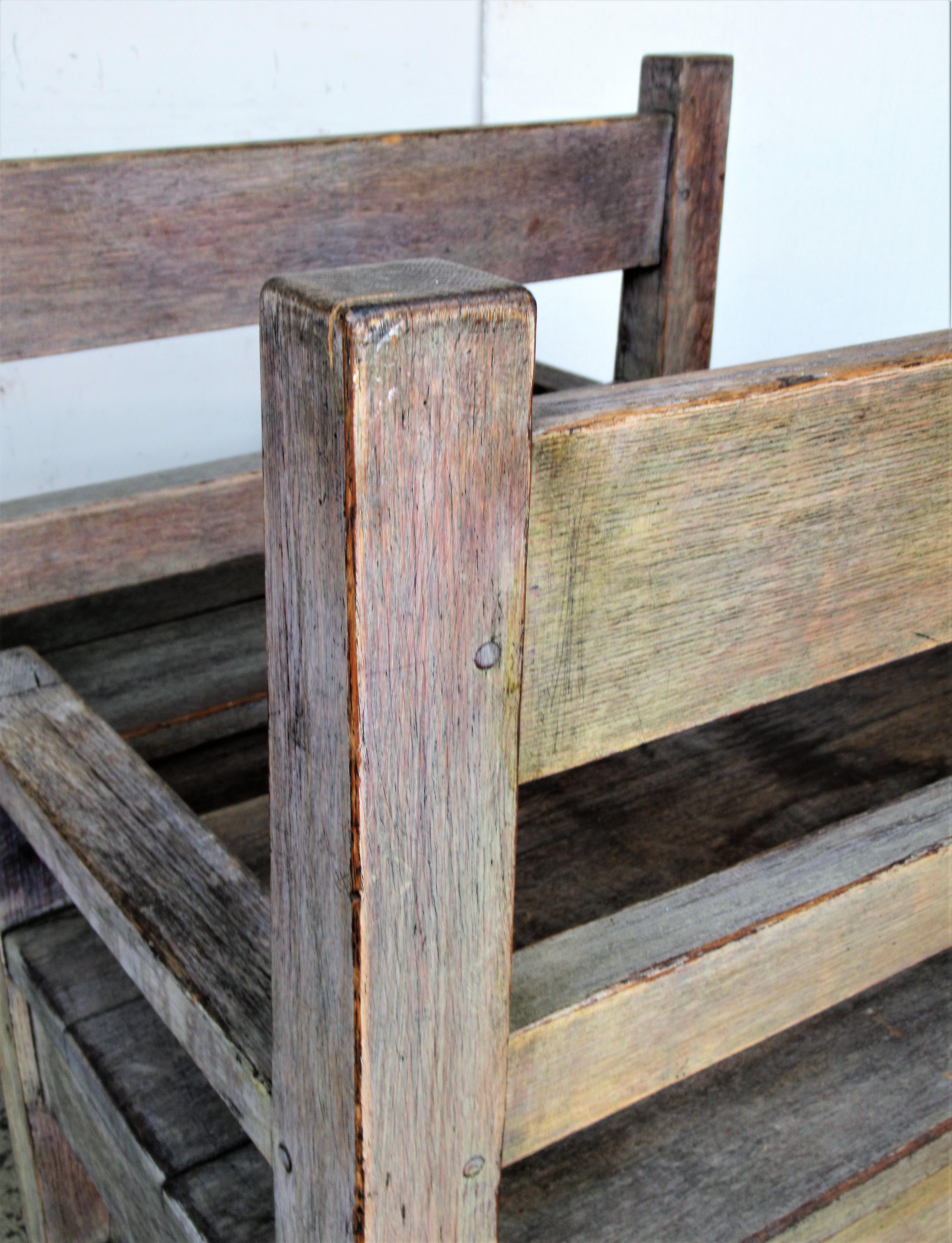 Antique American Arts and Craft Period Cerused Oak Benches  7