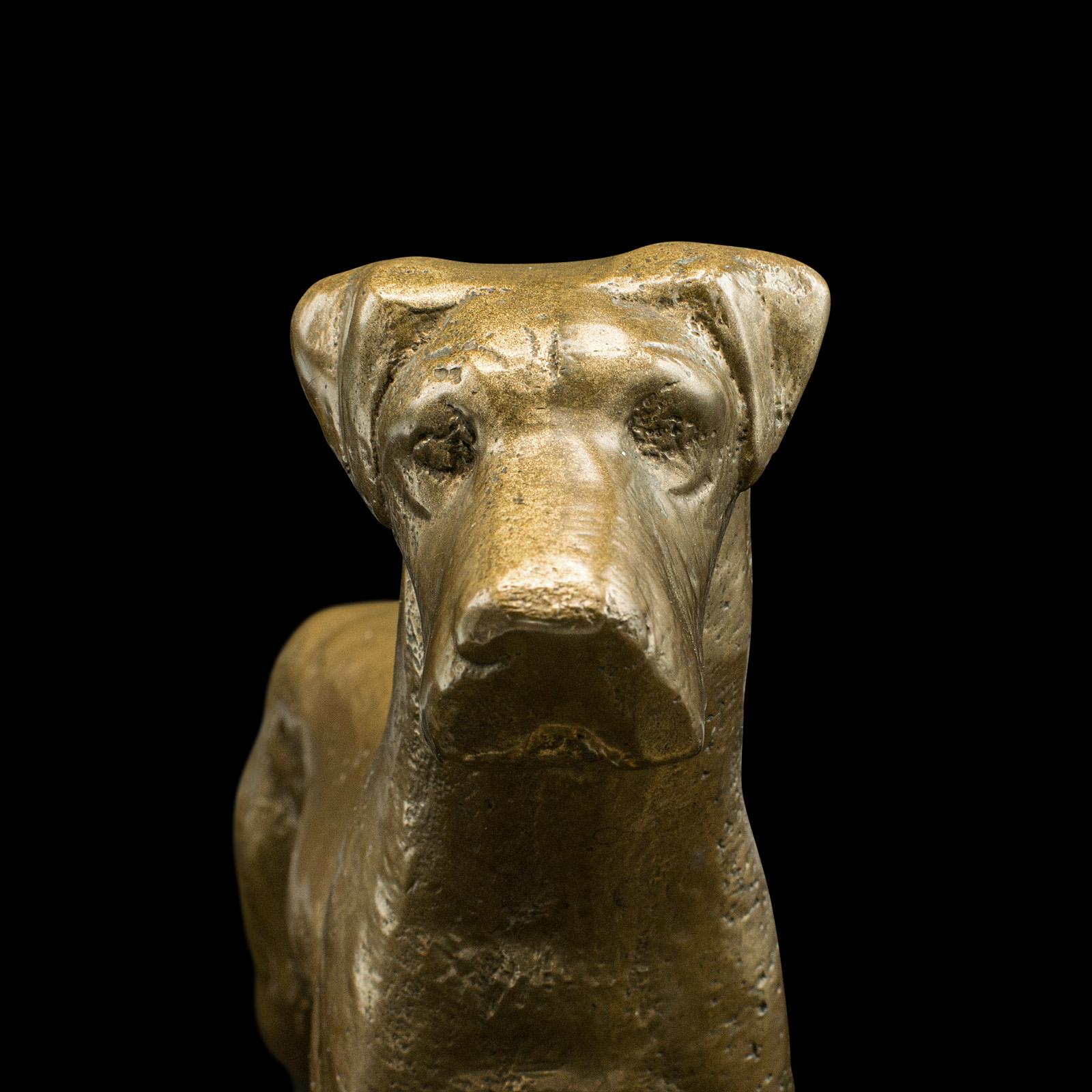 Britannique Statue victorienne anglaise d'un dogue allemand ancien, bronze, décorative en vente