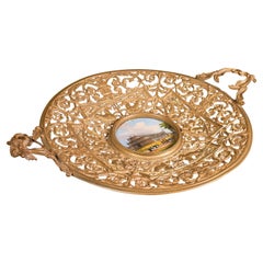 Antique Great Exhibition Fruit Dish, English, Gilt Metal Display Bowl, Victorian