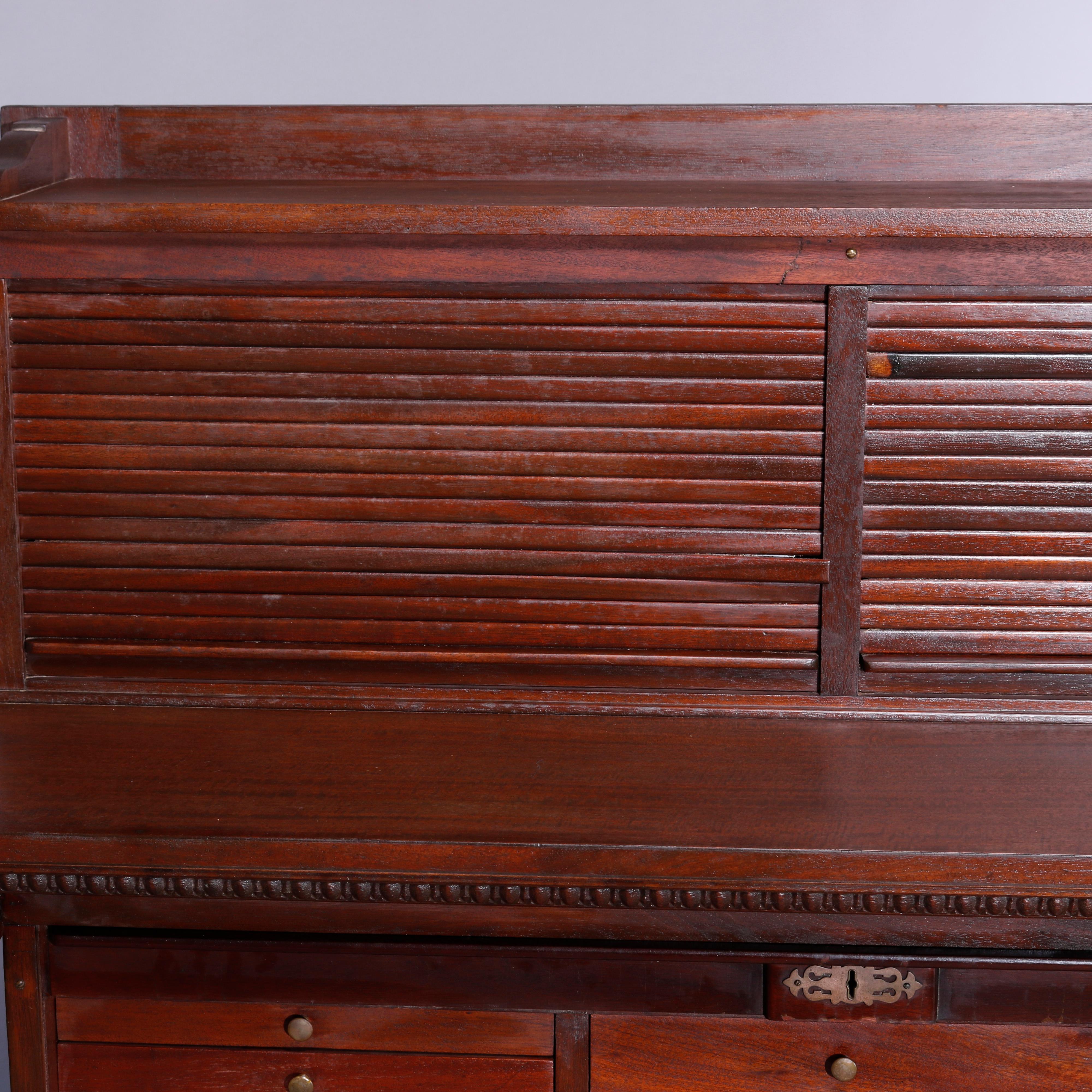Antique Grecian American Empire Raised Panel Mahogany Dental Cabinet, c1900 1