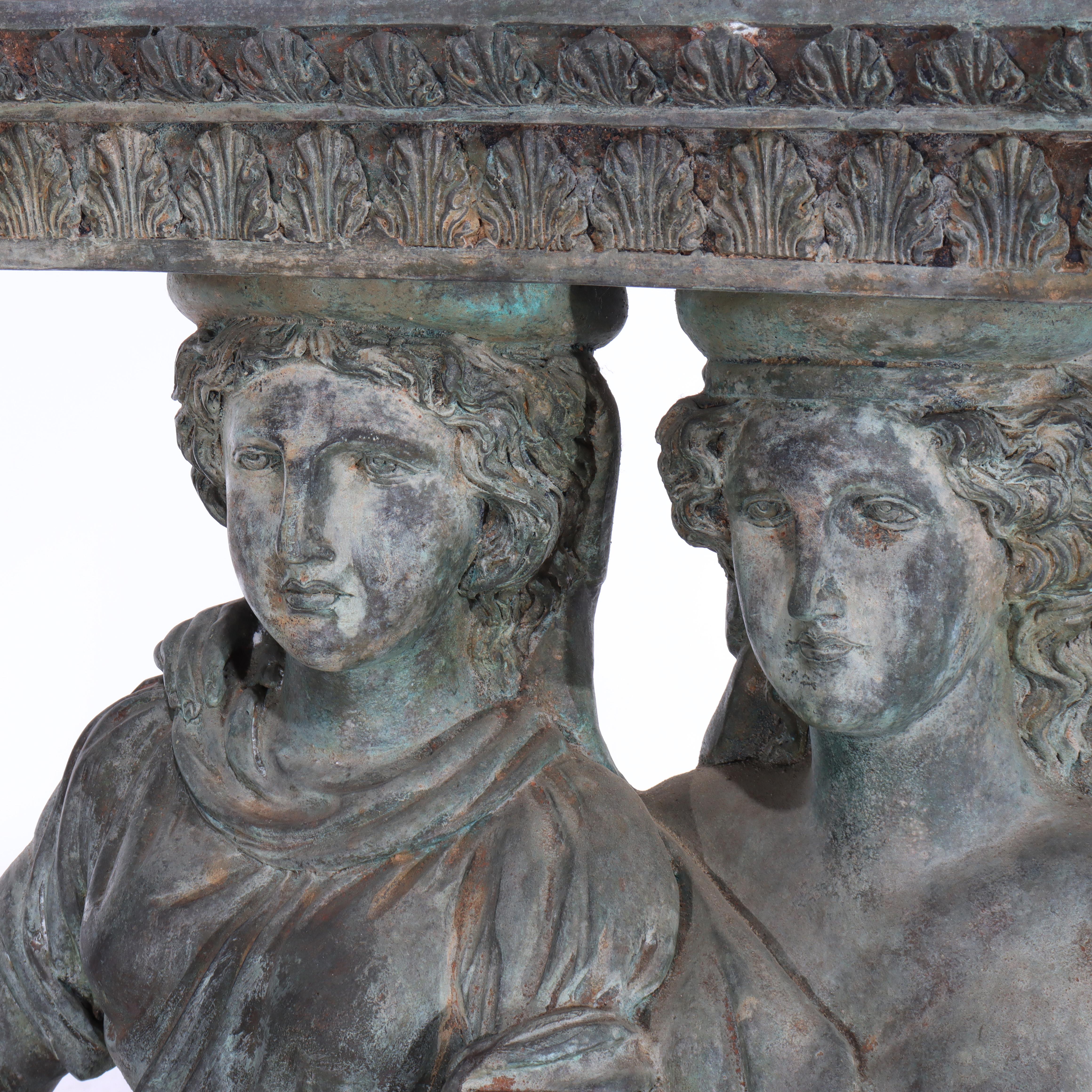 Antike griechische Figural Bronze Garten Pflanzer 19. im Angebot 4