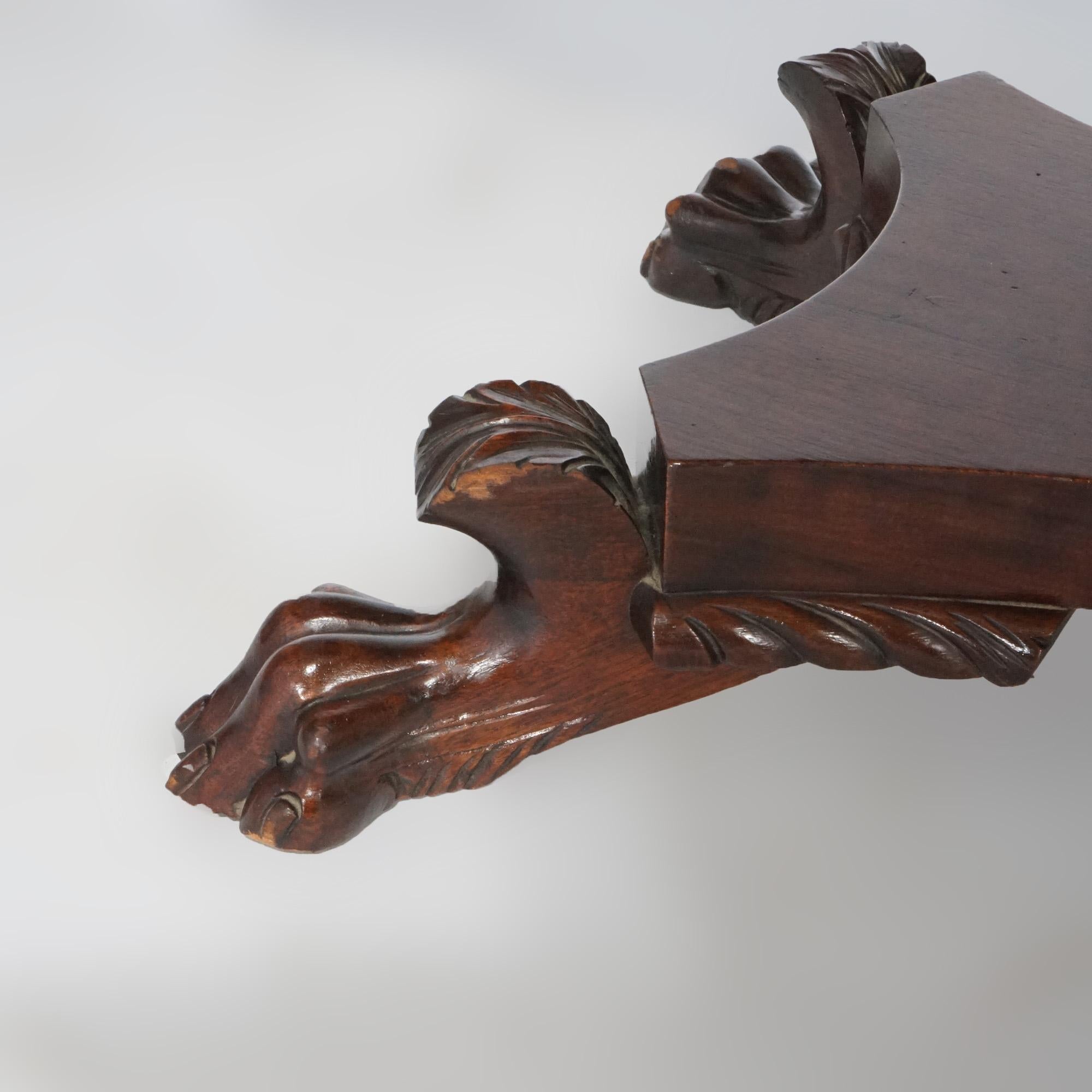 Antique Greco American Empire Carved Mahogany Game Table, Circa 1840 13