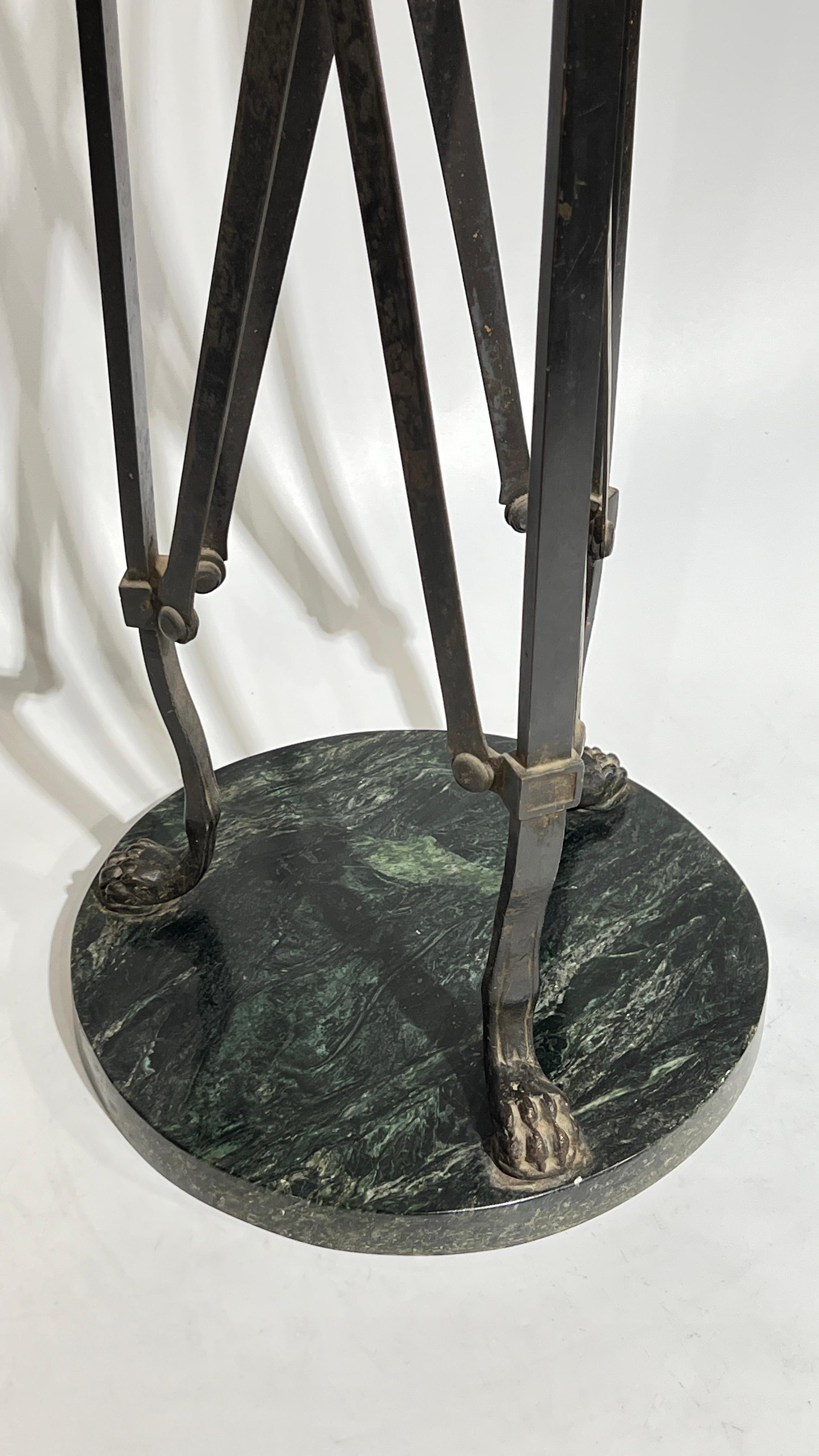 Antique Greco-Roman Neoclassical Bronze and Marble Plant Stand In Good Condition In New York, NY