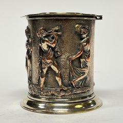 Antiker Greco-römischer Humidor aus versilbertem Kupfer