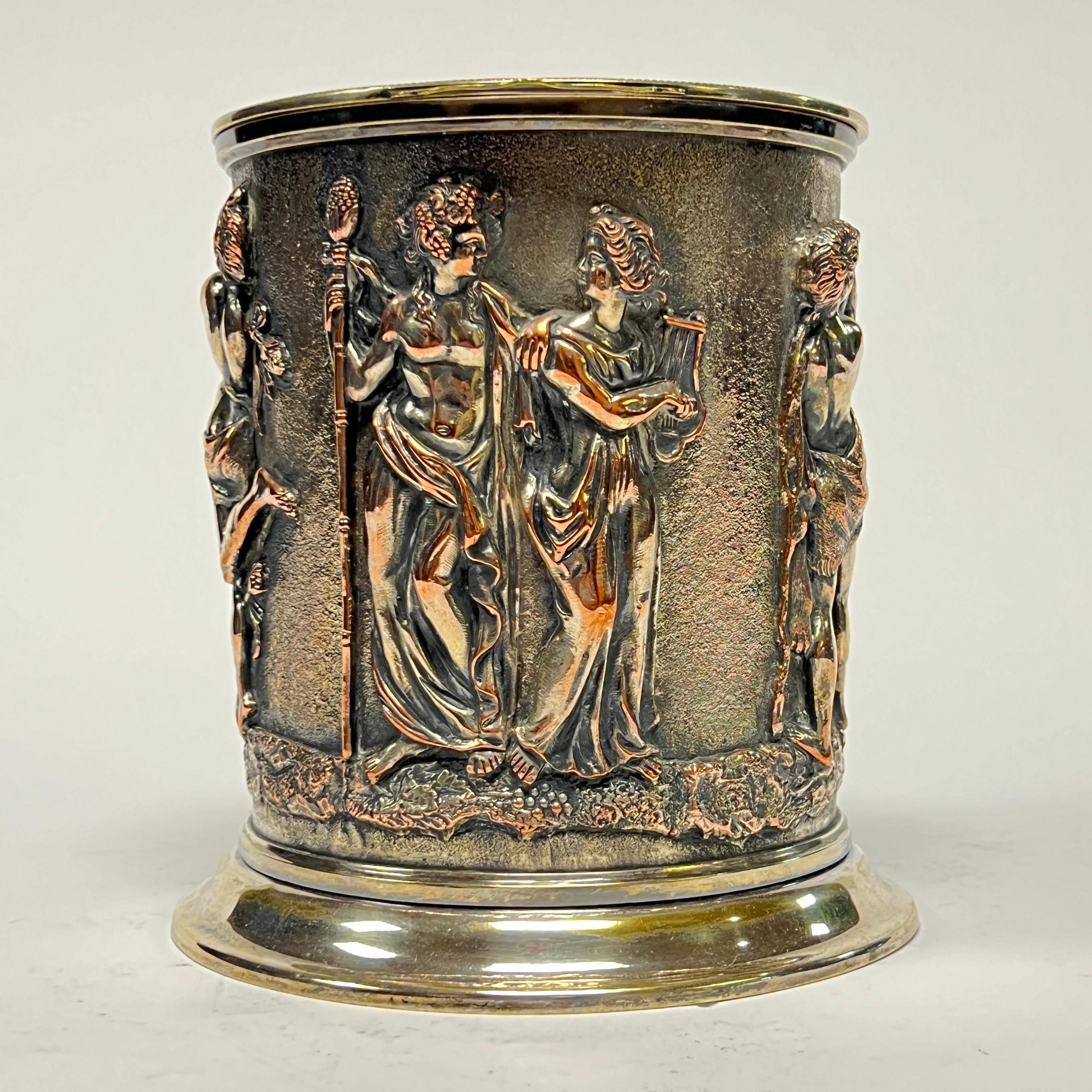 Antique Greco-Roman Silvered Copper Humidor 15