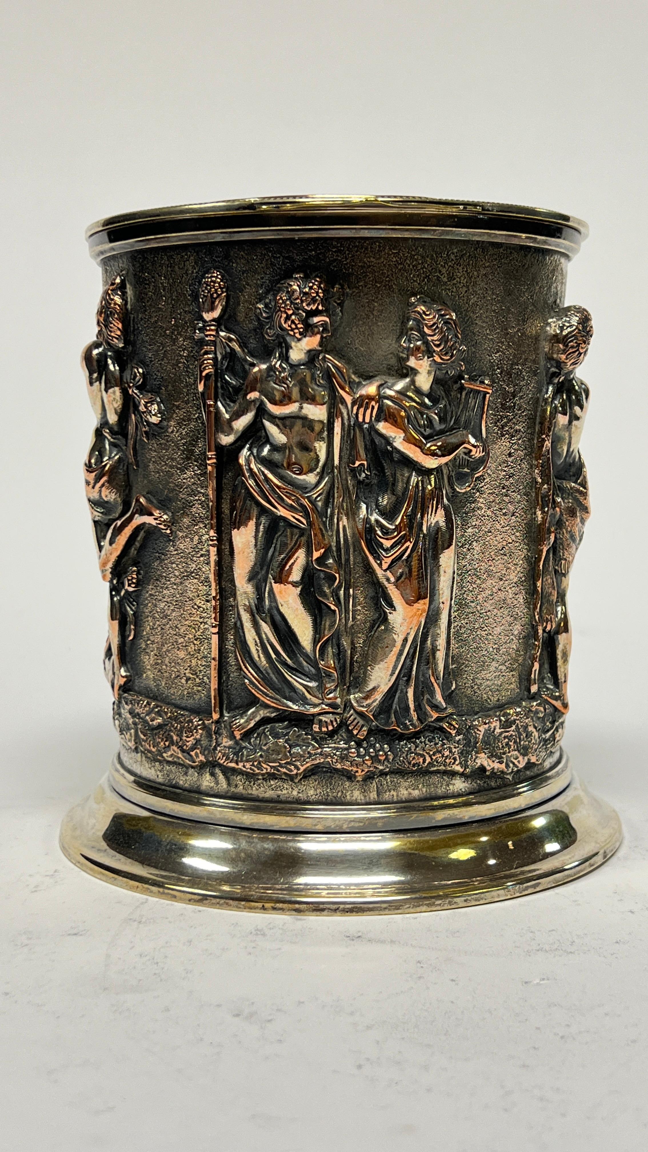 Antique Greco-Roman Silvered Copper Humidor 3