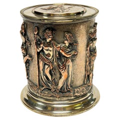 Antique Greco-Roman Silvered Copper Humidor