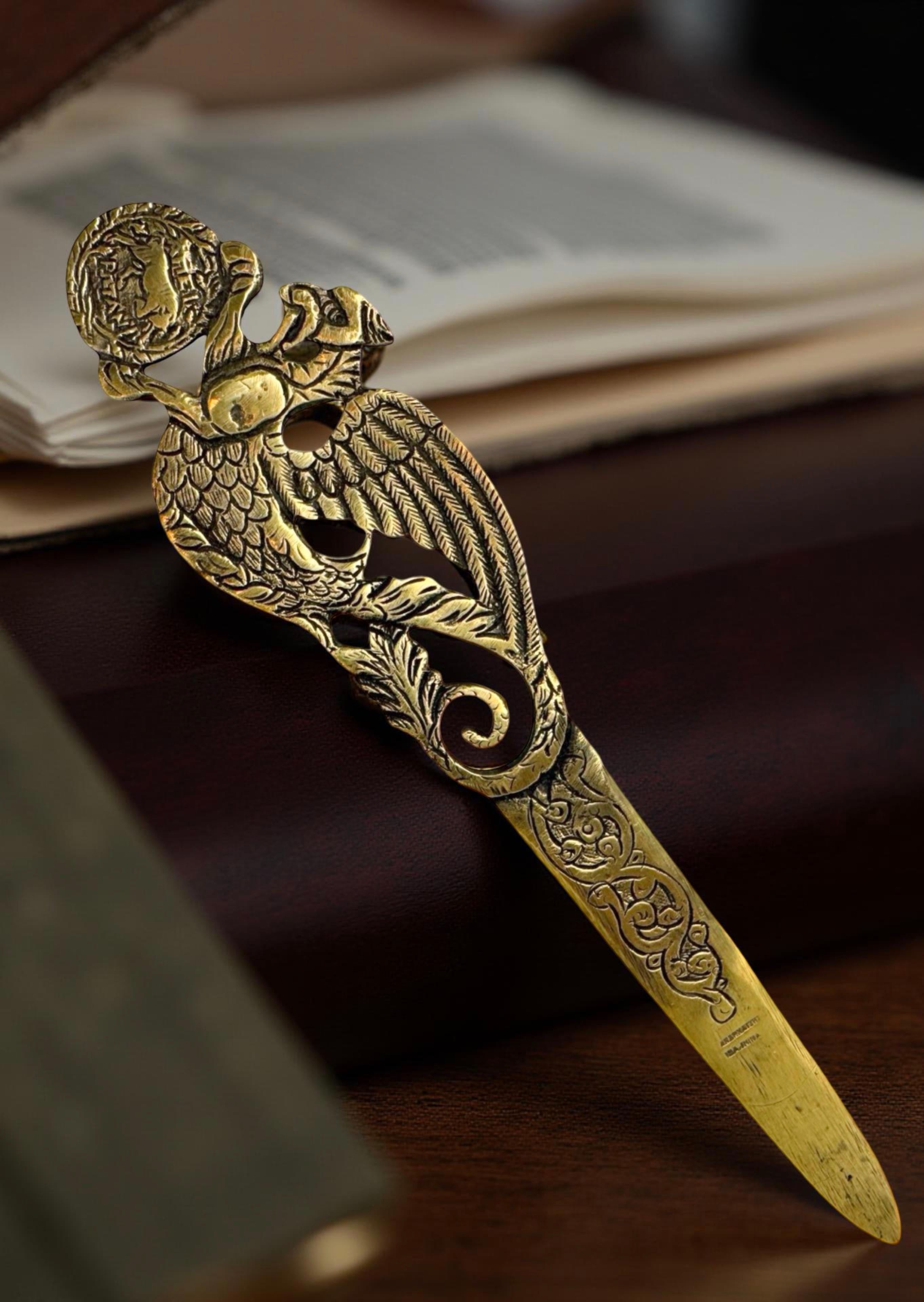 Antique Greece Art Nouveau Bronze Dragon Letter Opener, 1910s or older For Sale 4