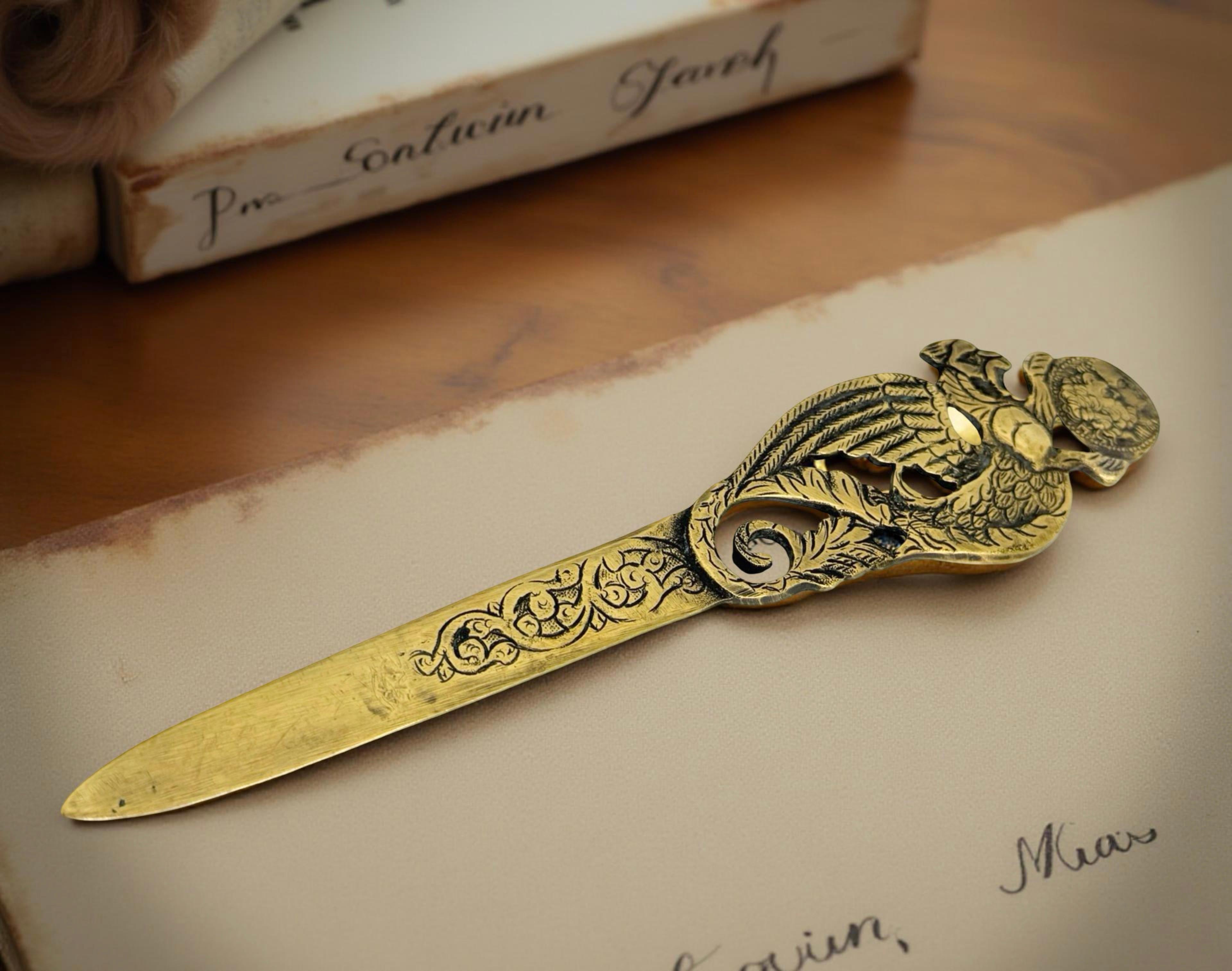 Antique Greece Art Nouveau Bronze Dragon Letter Opener, 1910s or older For Sale 5