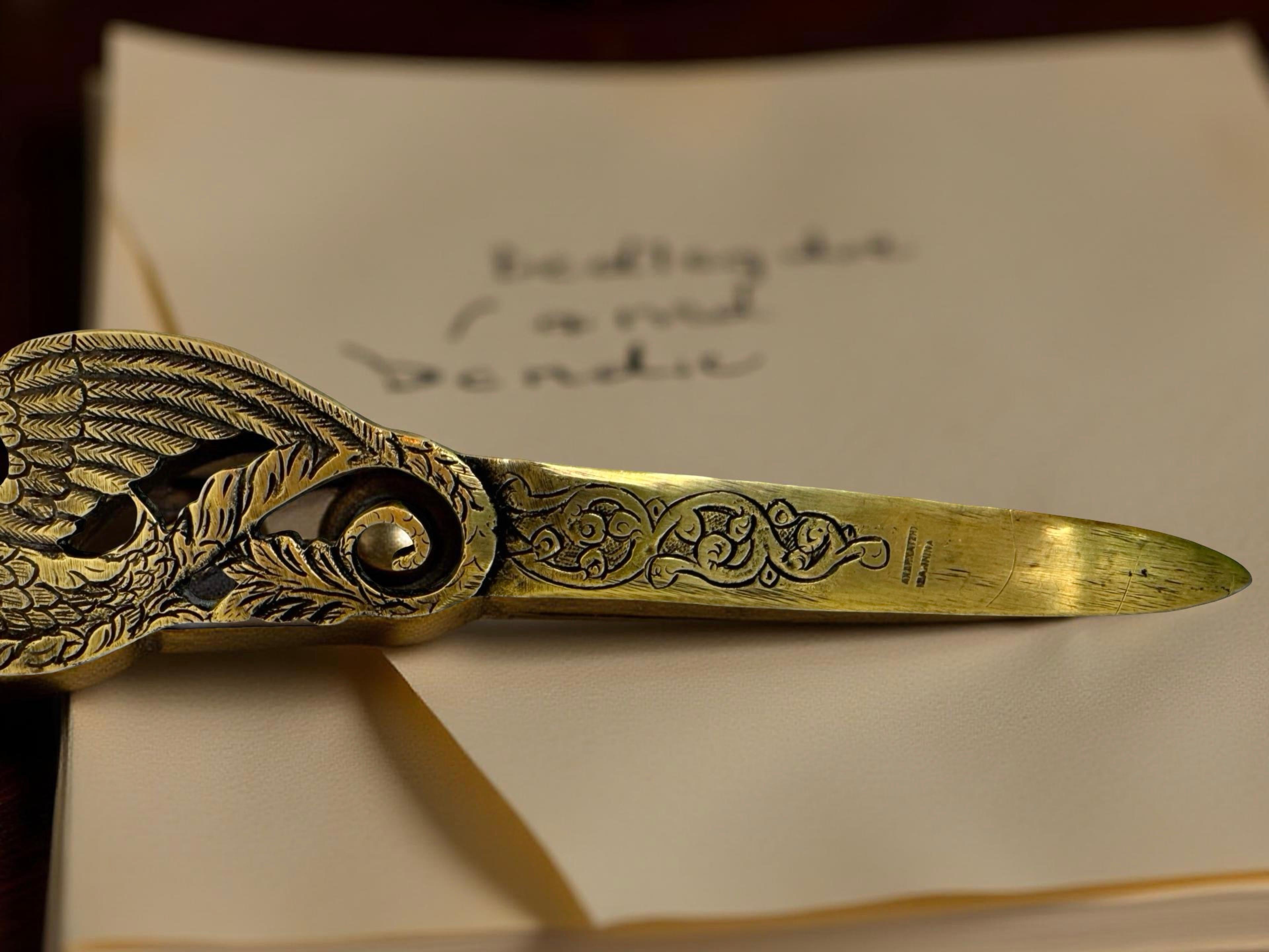 Antique Greece Art Nouveau Bronze Dragon Letter Opener, 1910s or older For Sale 8