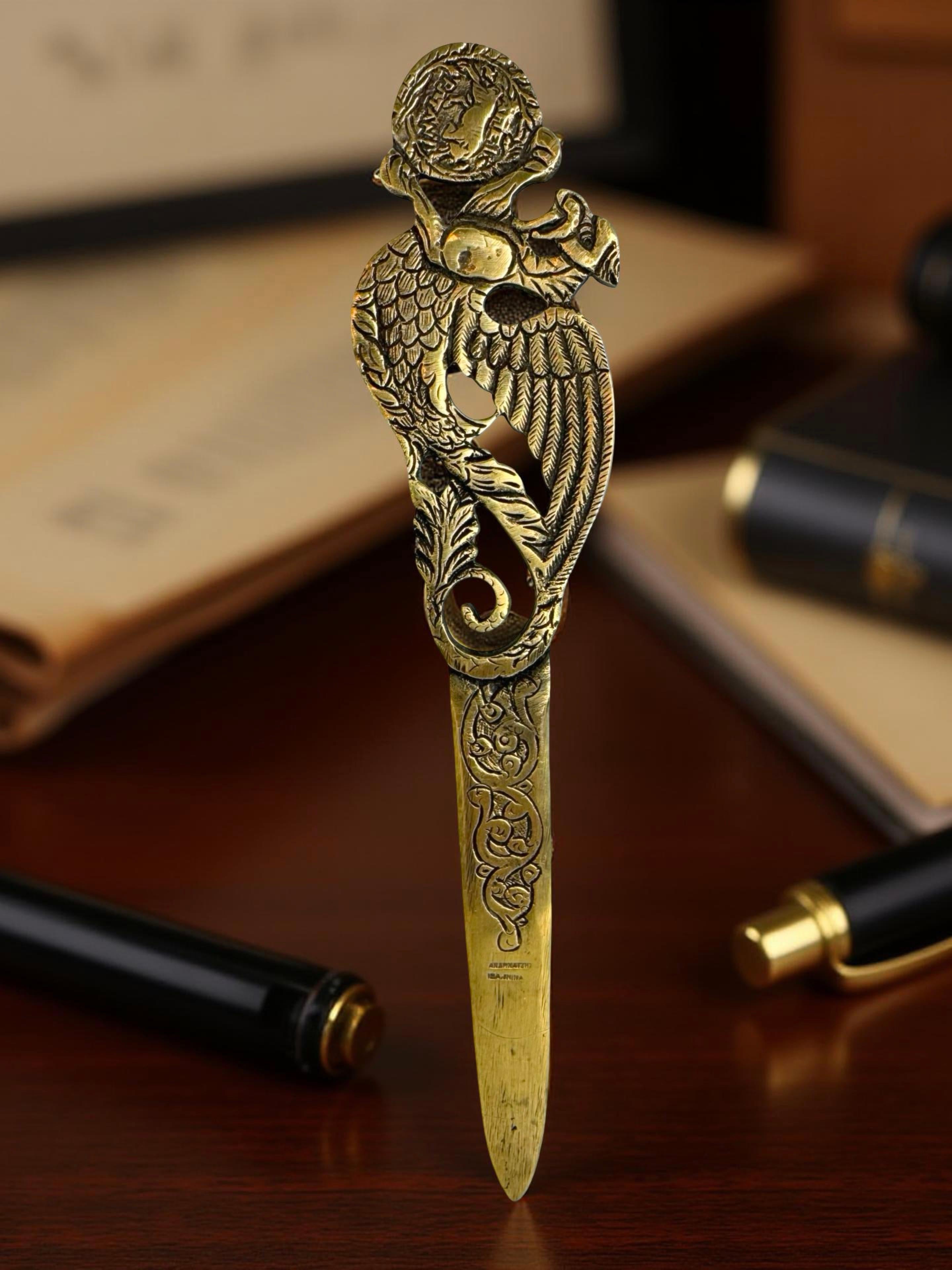 Antique Greece Art Nouveau Bronze Dragon Letter Opener, 1910s or older For Sale 10