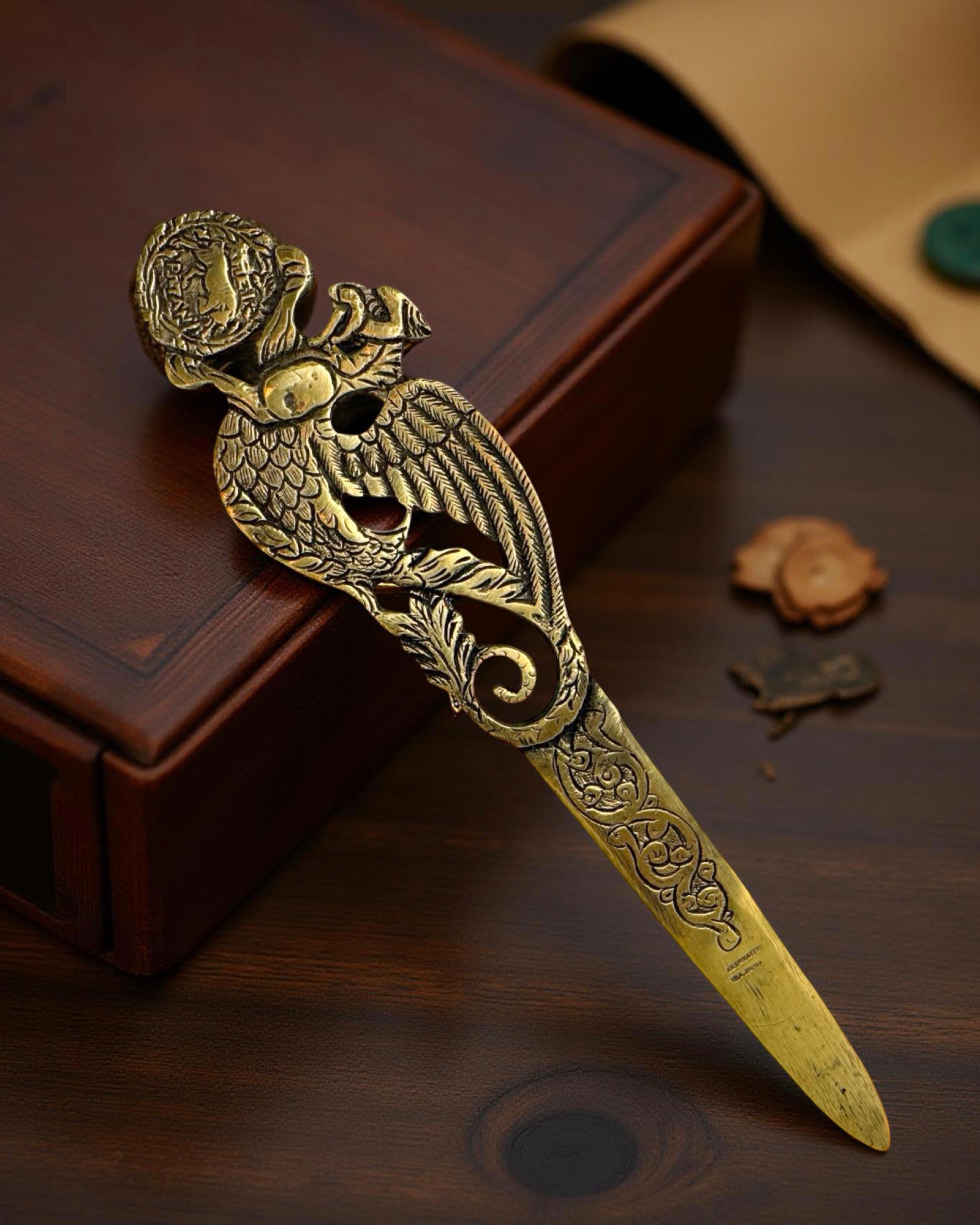 Antique Greece Art Nouveau Bronze Dragon Letter Opener, 1910s or older For Sale 12