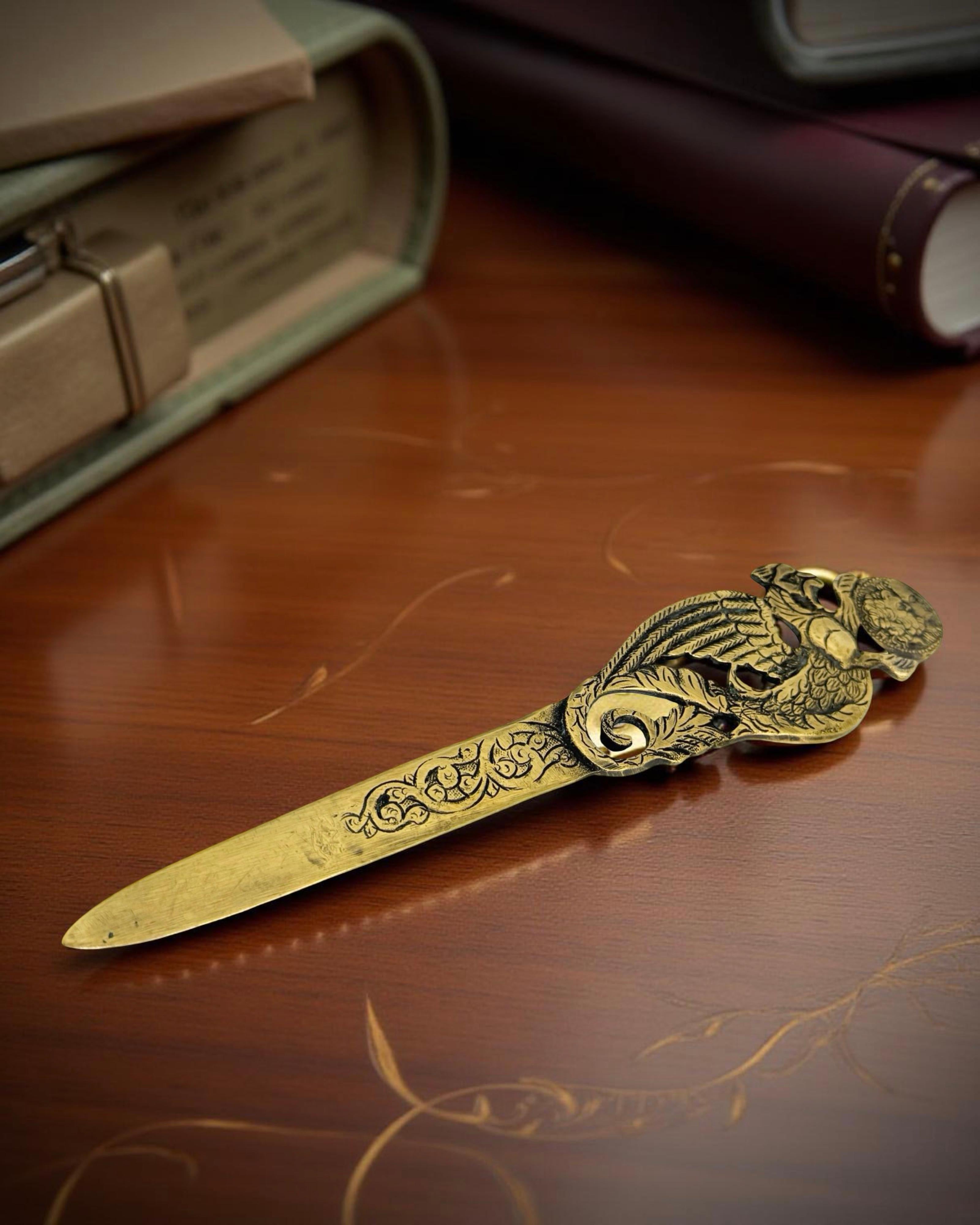 Antique Greece Art Nouveau Bronze Dragon Letter Opener, 1910s or older For Sale 13