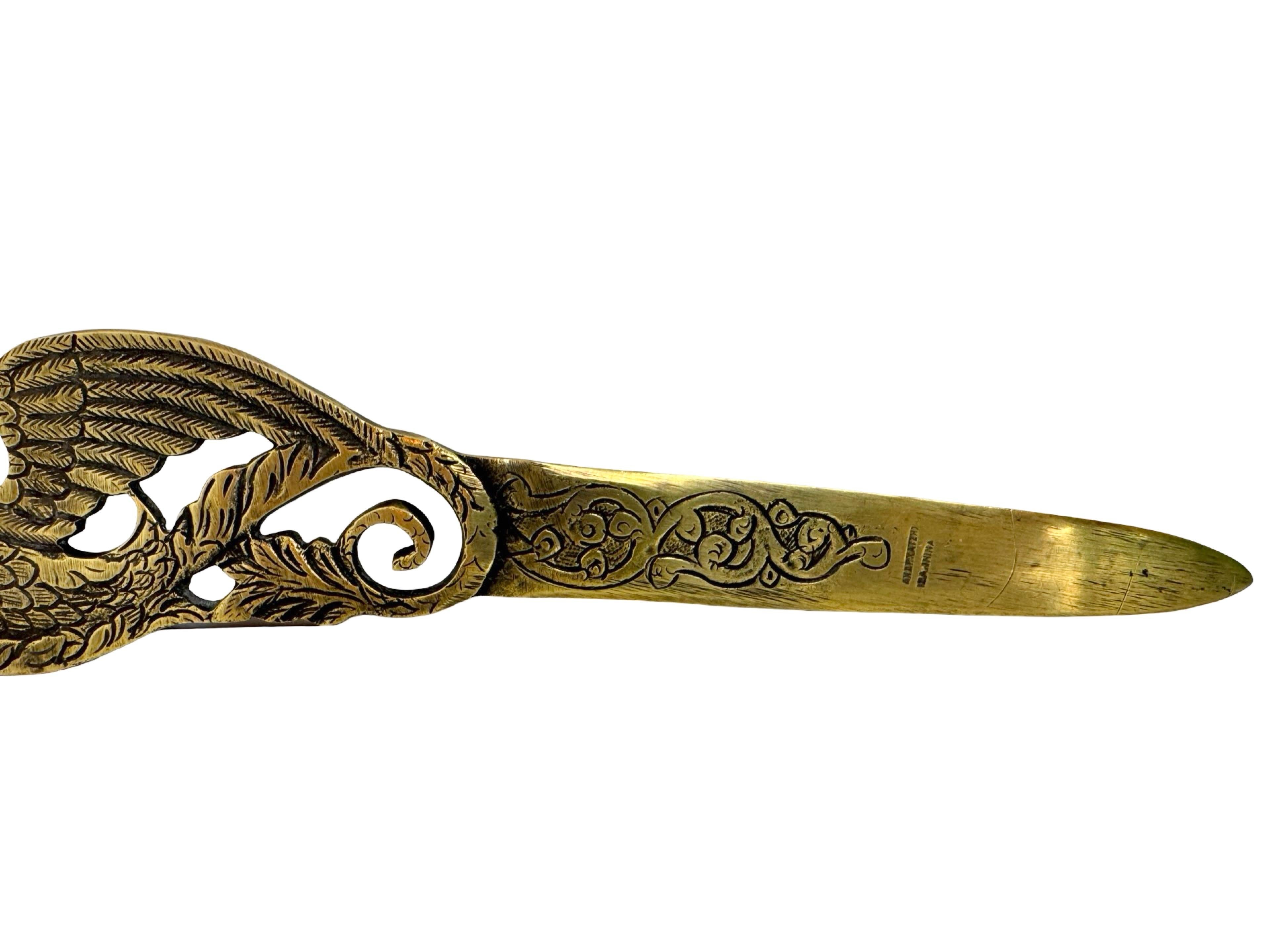 Greek Antique Greece Art Nouveau Bronze Dragon Letter Opener, 1910s or older For Sale