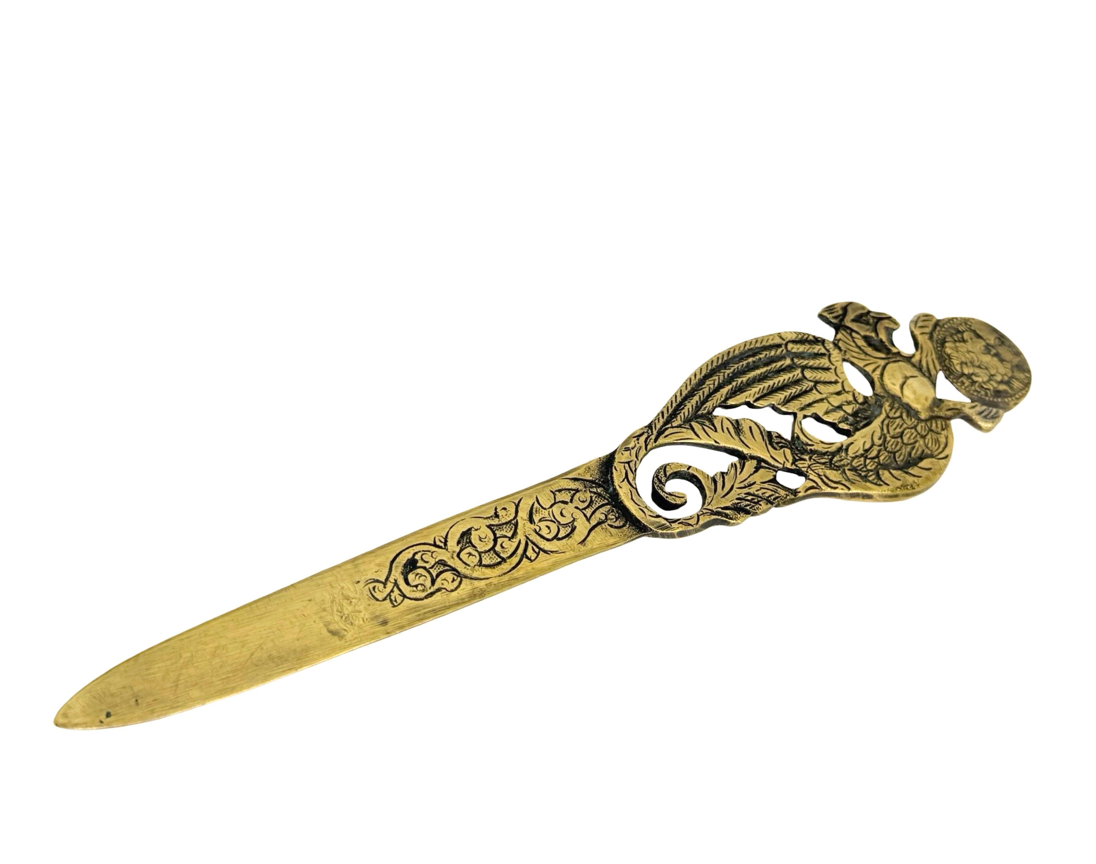 20th Century Antique Greece Art Nouveau Bronze Dragon Letter Opener, 1910s or older For Sale