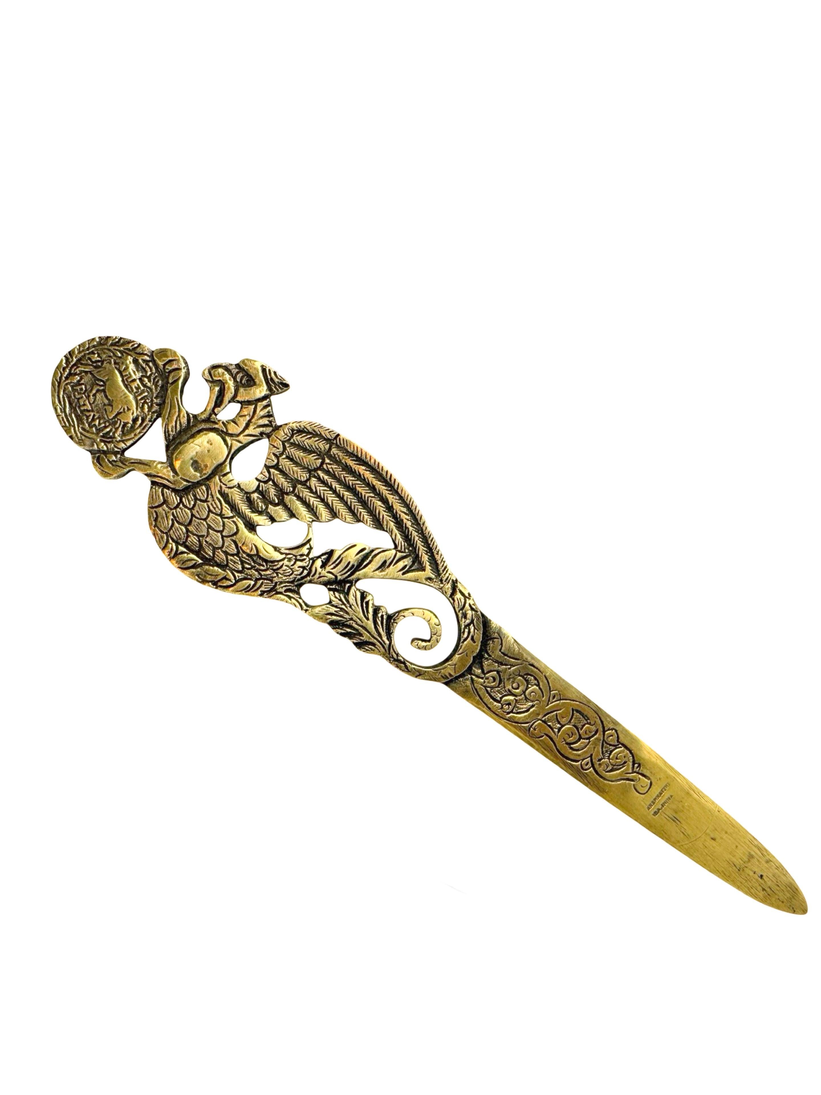 Antique Greece Art Nouveau Bronze Dragon Letter Opener, 1910s or older For Sale 2