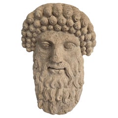 Antico volto di Dio greco in terracotta - Eccellente condizione