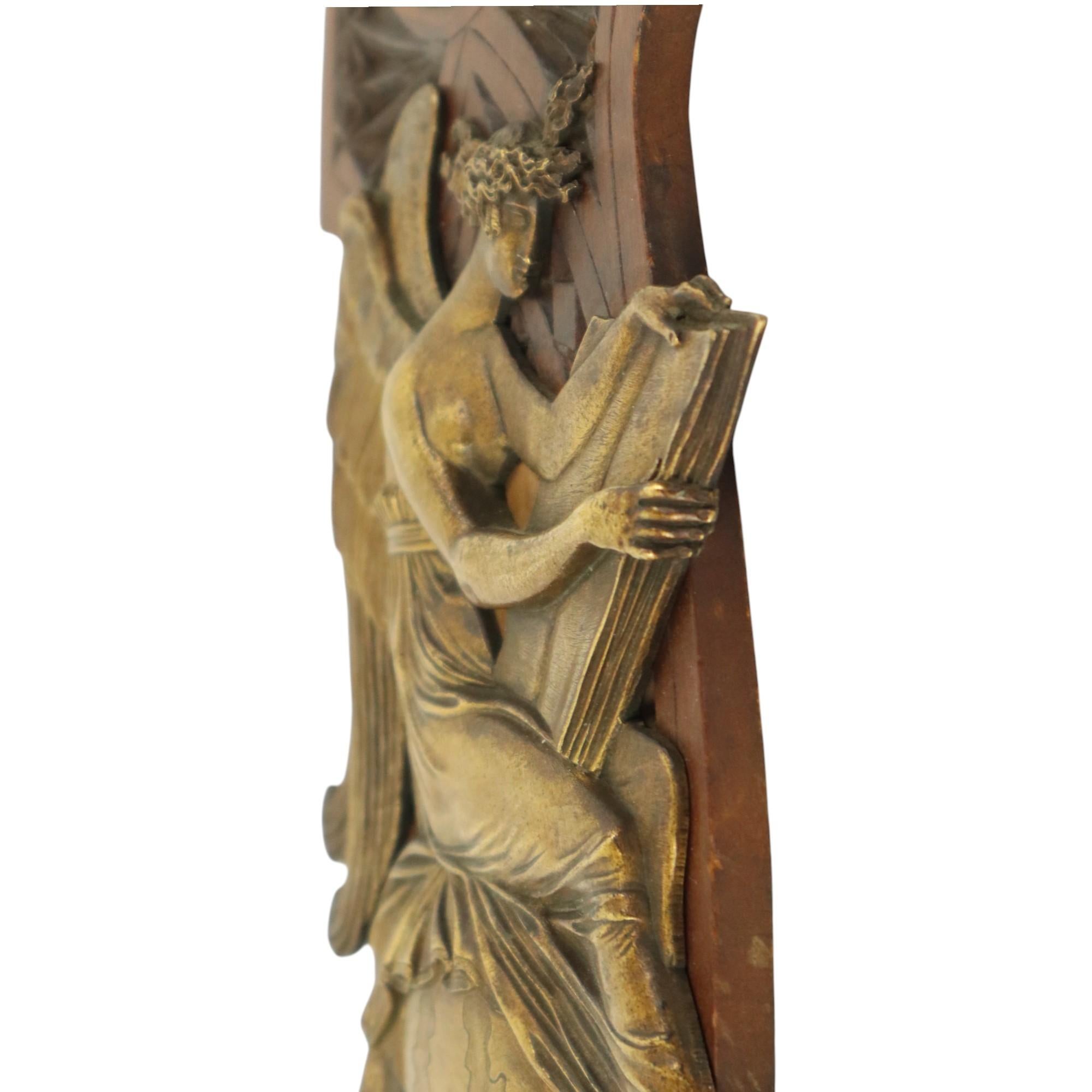 Antique Greek Goddess Plaque Bas Relief Neo-Gothic Revival 29cm For Sale 8