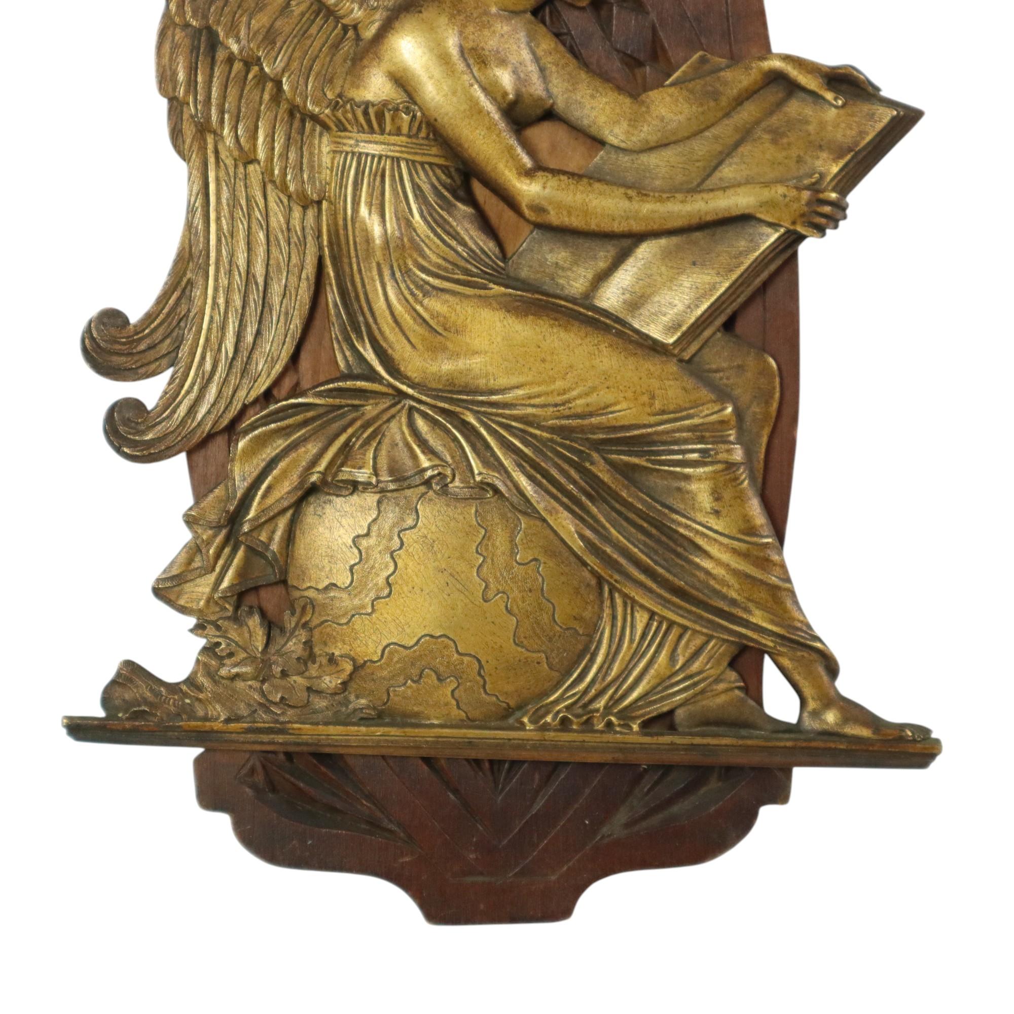 19th Century Antique Greek Goddess Plaque Bas Relief Neo-Gothic Revival 29cm For Sale