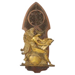 Antique Greek Goddess Plaque Bas Relief Neo-Gothic Revival 29cm