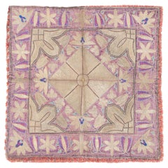 Antique Greek Island Textile Rug 2'2'' x 2'2''