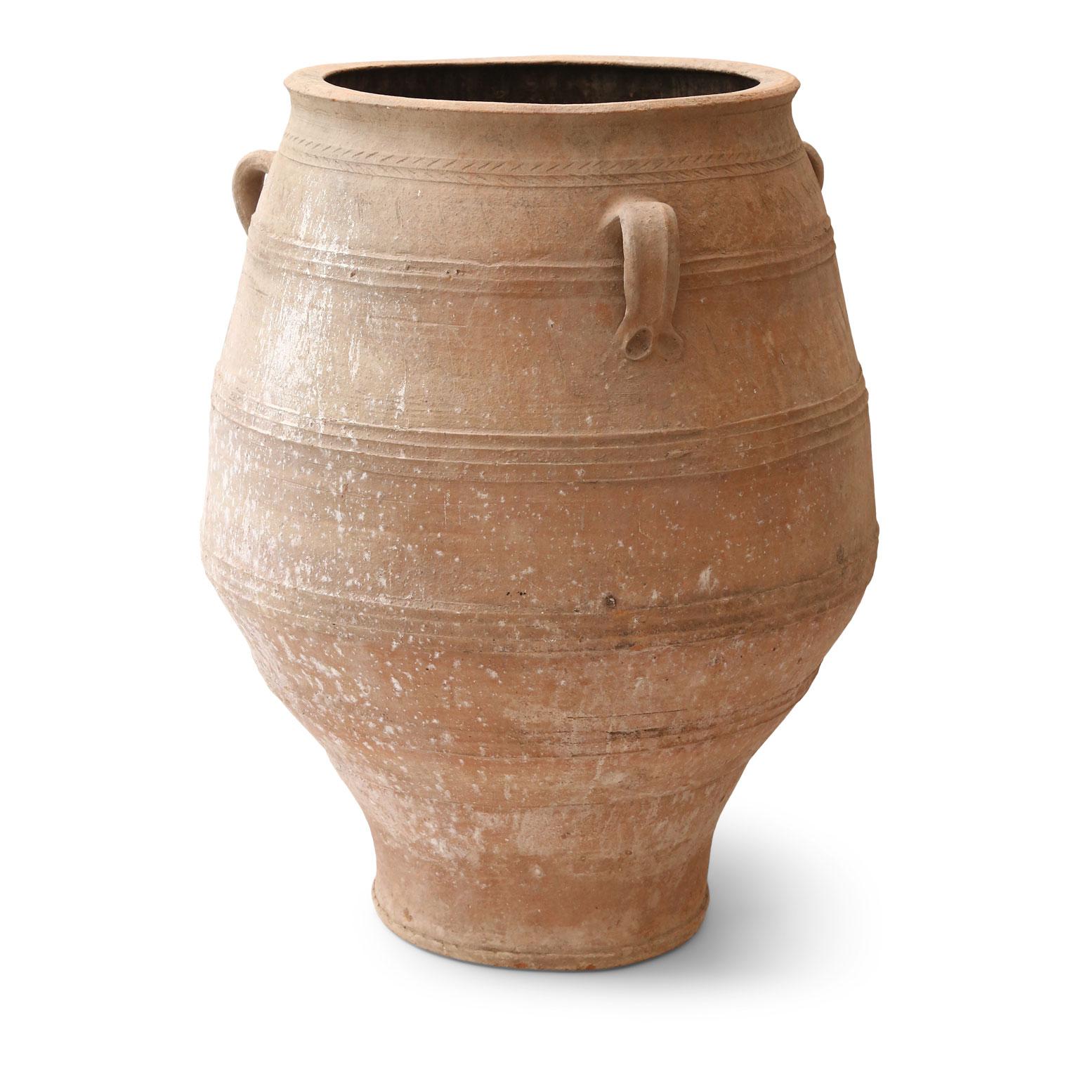 Hand-Crafted Antique Greek Terracotta Olive Jar