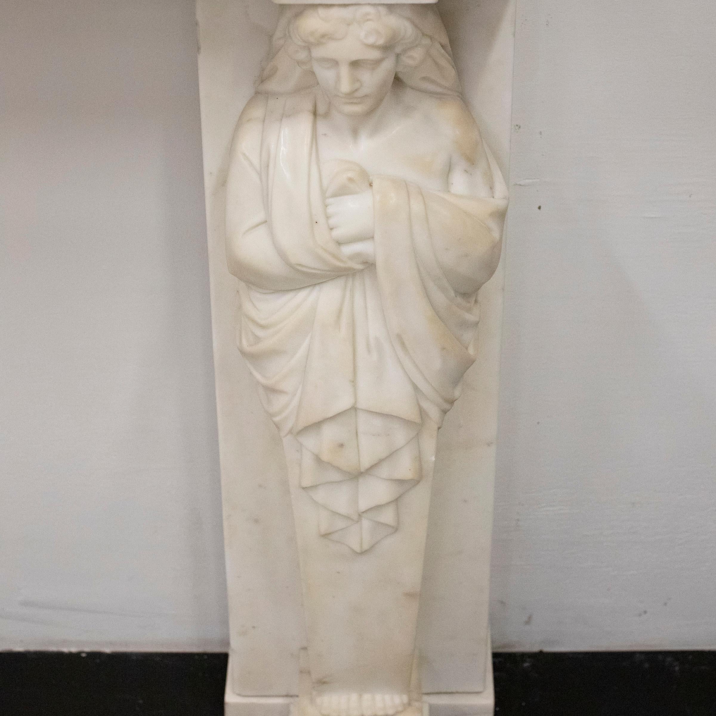 Antique Revive Statuaire Cheminée en marbre Bon état - En vente à Ware, GB