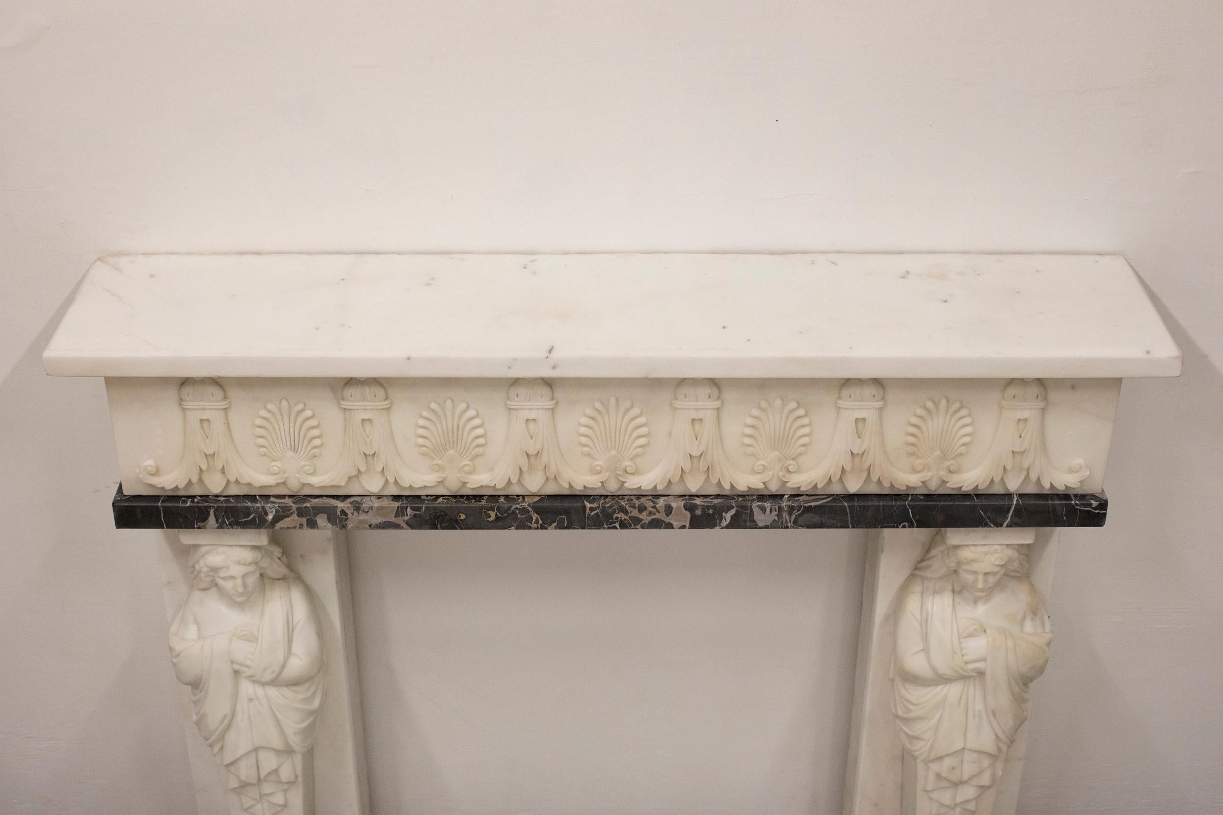 Antique Revive Statuaire Cheminée en marbre en vente 2